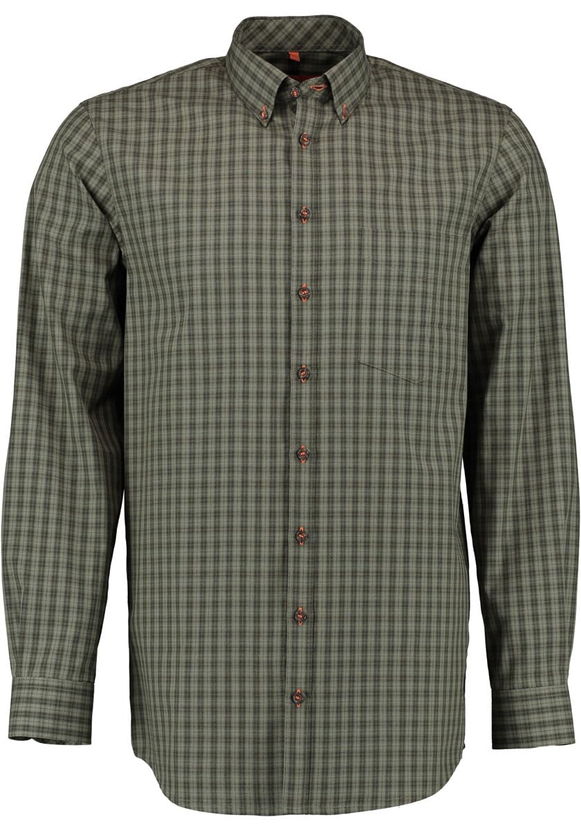 TOM COLLINS Herren Hemd Langarm Jagdhemd mit Button-Down-Kragen Regau