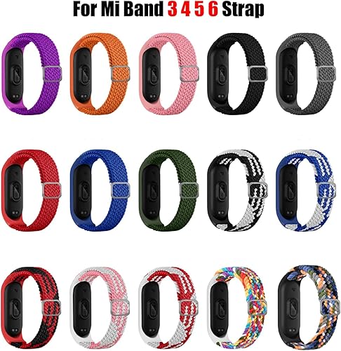 Miniatura 6 de Pulsera de nailon para Mi Band 6543 correa elástica ajustable trenzada para Mi Band Band