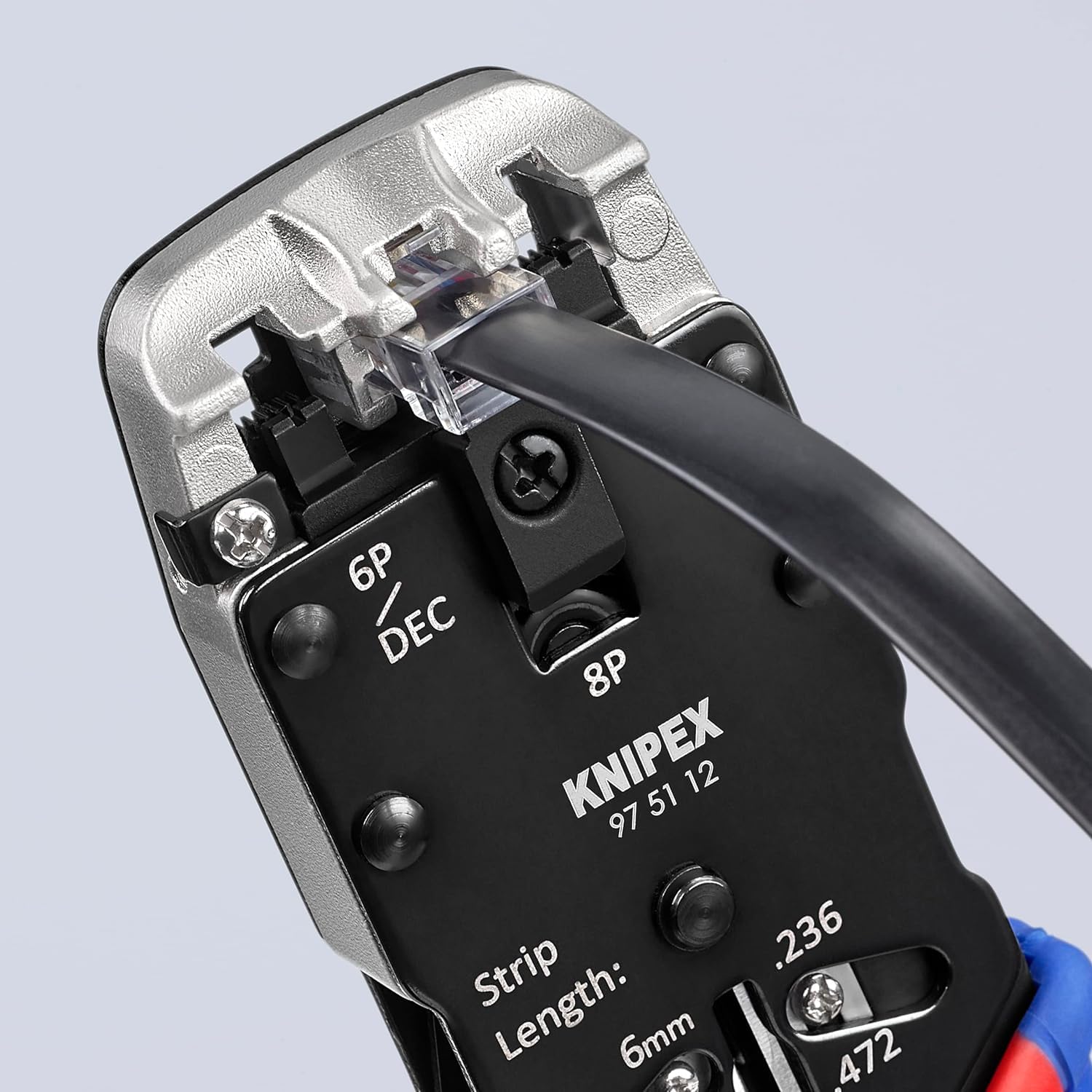 KNIPEX Pinza per connettori modulari tipo Western con impugnature multicomponente 200 mm, 97 51 12