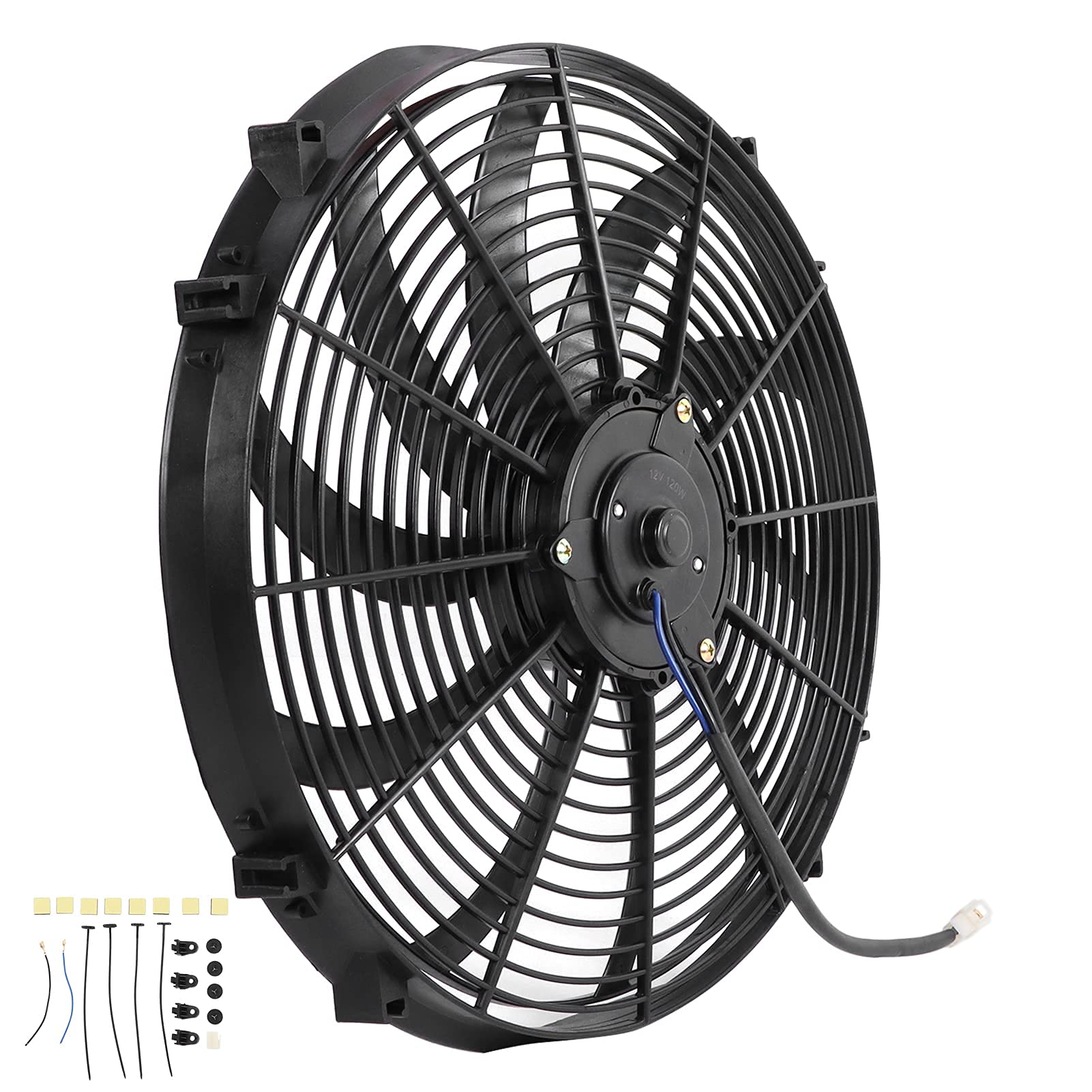 Ventilador de Radiador, Radiador de 16 Pulgadas, Ventilador de Refrigeración para Coche, Ventilador Eléctrico, Ventilador de Motor, Ventilador Eléctrico Delgado, Ventilador