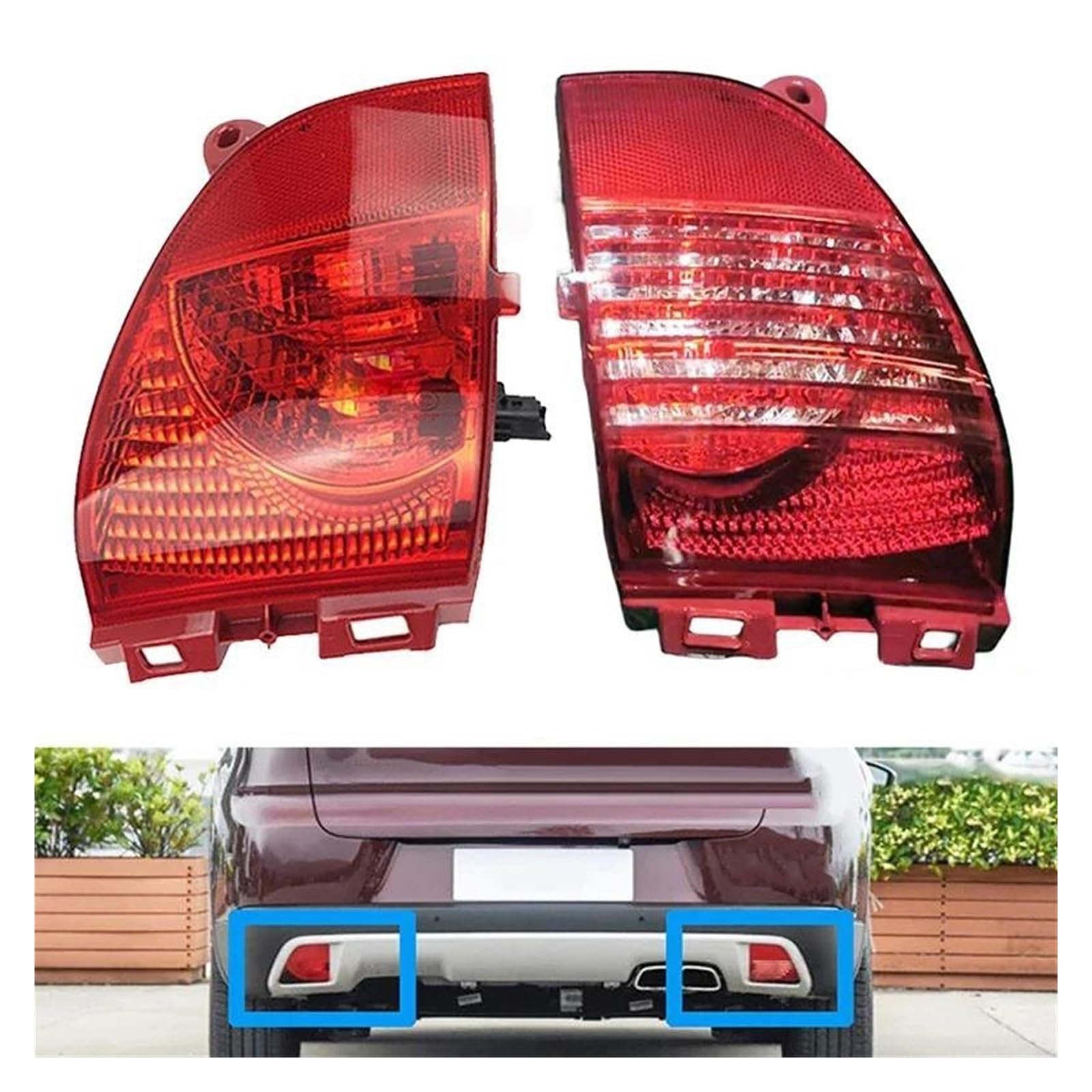 Faro Posteriore per Peugeot 308 CC 2008-2014 9683074680 1/2 Pz Senza Lampadina Auto PARAurti Posteriore Riflettore di Luce di Retromarcia Gruppo Ottico Posteriore(Left And Right)