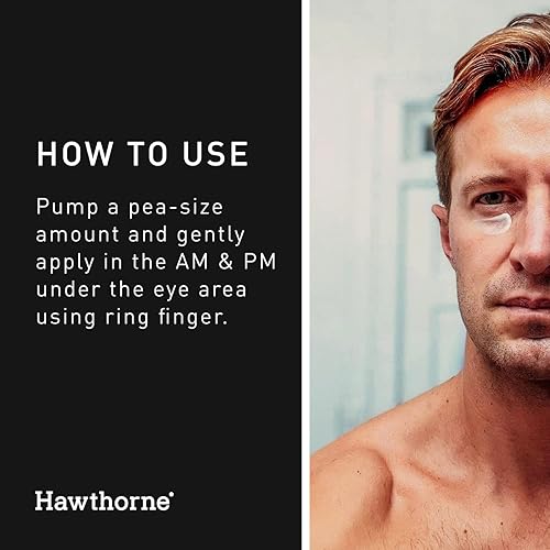 Miniatura 5 de Hawthorne Crema de ojos iluminadora para hombres para ojeras. Tratamiento debajo de los ojos para hombres. Reduce la hinchazón, las bolsas de ojos y