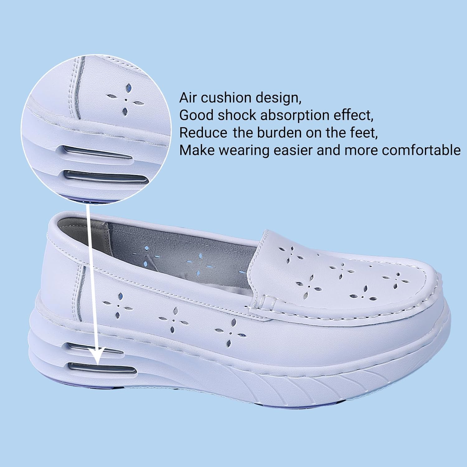 Beita Women's Nurse Shoes Slip On Women's Loafer Shoes Anti Slip Healthcare Work Shoes Lightweight - Image 8