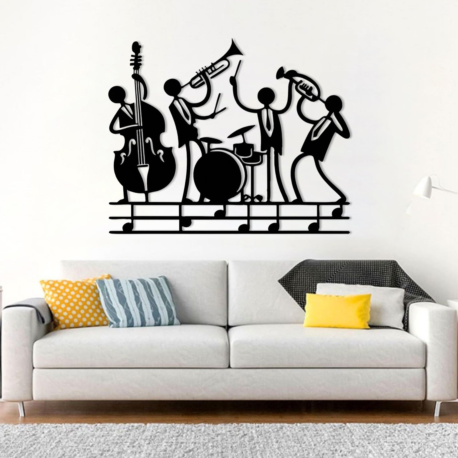 Decorazione da Parete in Metallo con Musica Jazz Astratta Decorazione per La Stanza Musicale Studio di Musica Decorazione da Parete per Soggiorno Camera da Letto Regalo per Musicista
