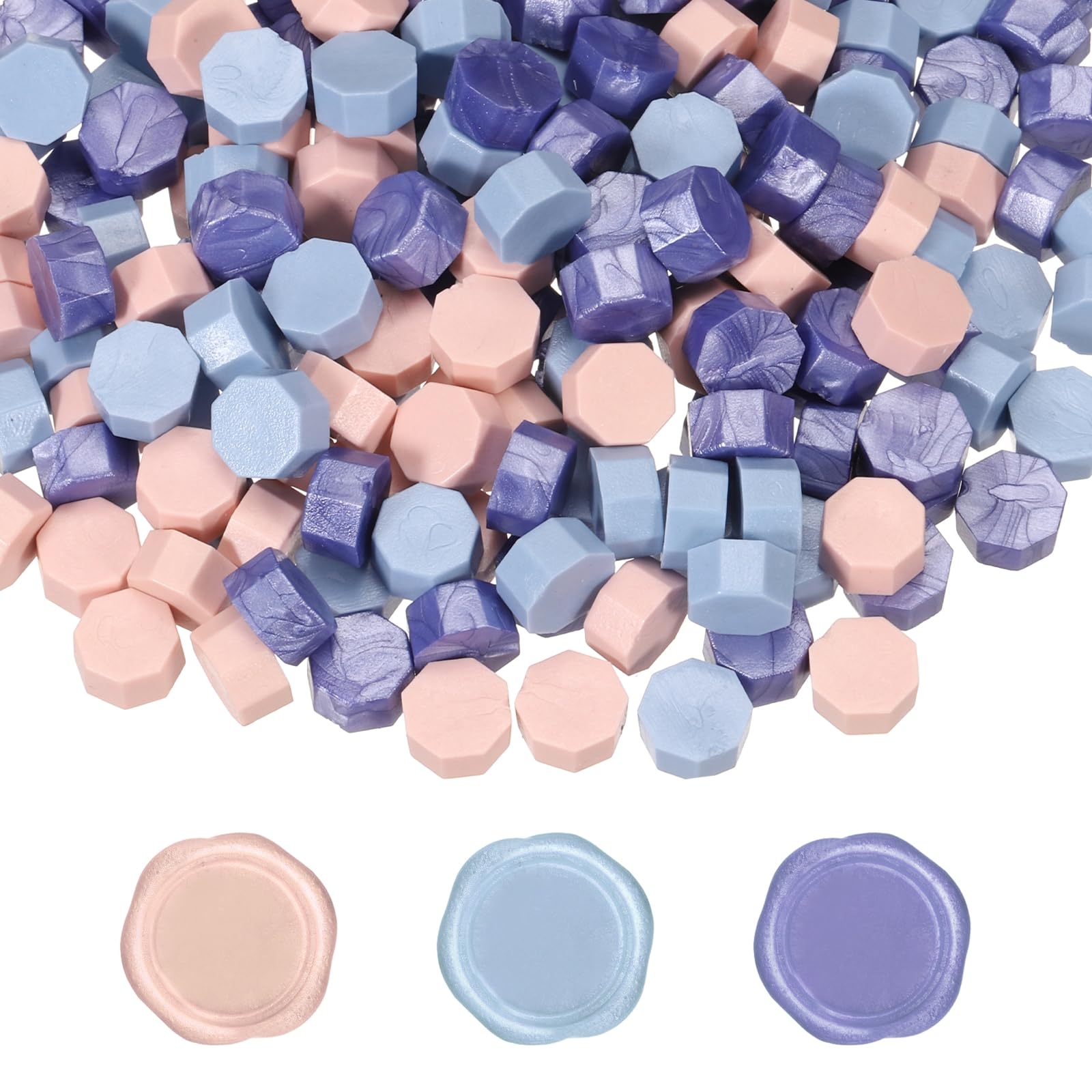 PATIKIL Wax Seal Beads, 300 Pcs 3 Colors Wax Sealing Beads Set for Sealing Letters, Invitations, Gift Wrapping, Envelope Mailing Crafts DIY, Smoke Pink/Haze Blue/Ice Purple