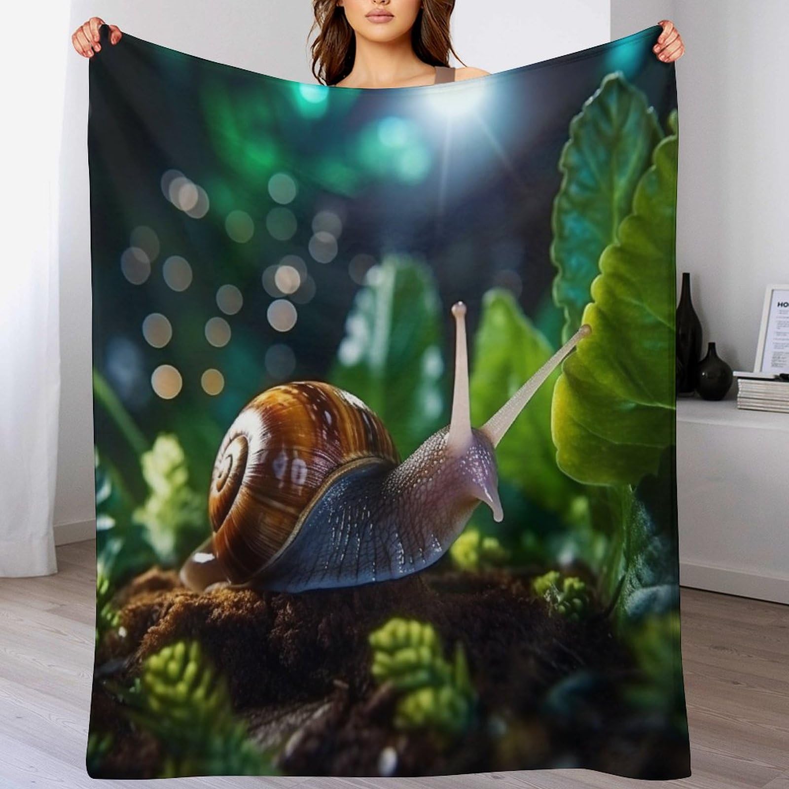 Couverture polaire escargot en flanelle douce 130x150cm pour lit et canapé