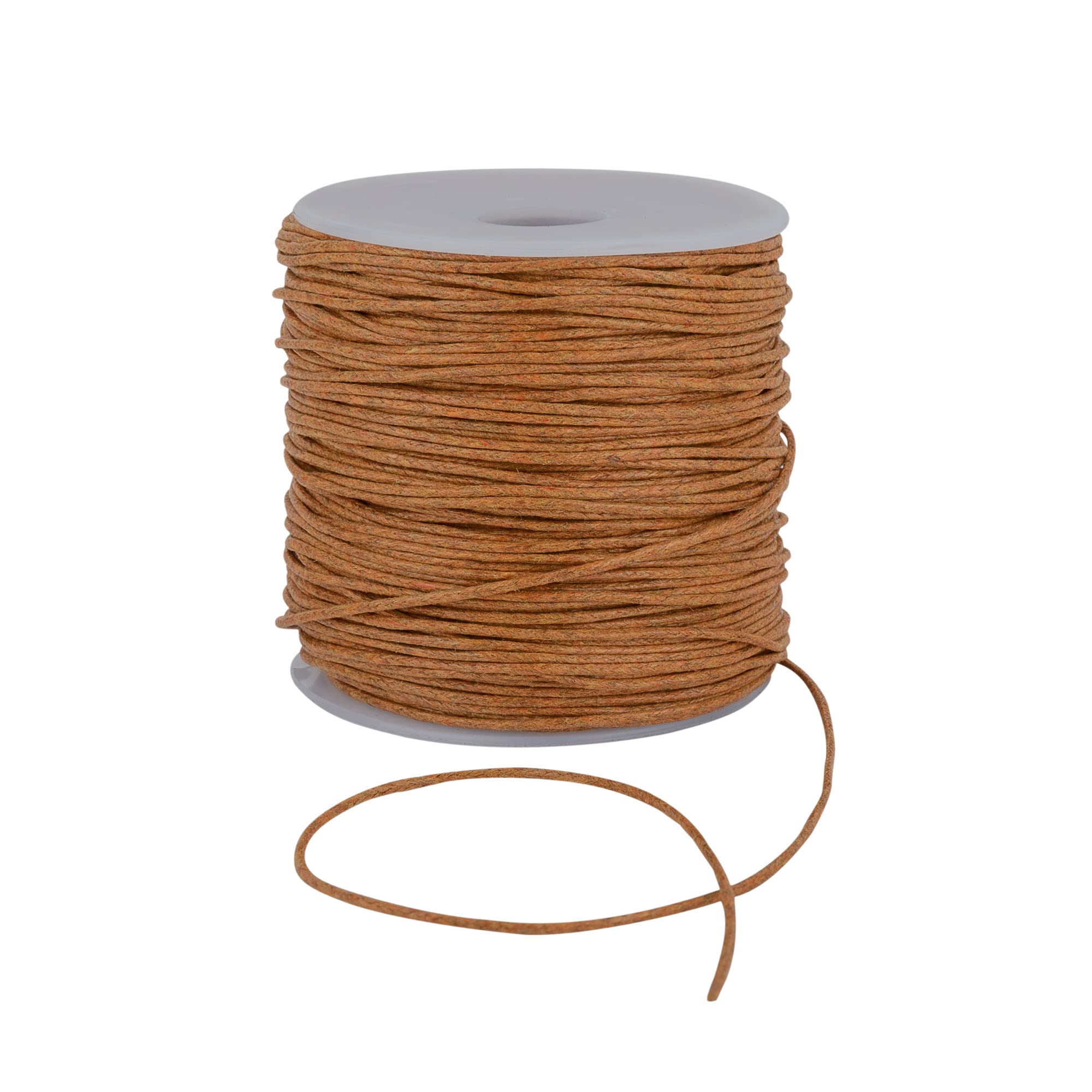 Discount Fabrics Ltd Tan 1Mm Waxed Cord For Bracelet And Necklace Making - Durable Macrame Cord, Scoobies Strings, And Leather Necklace Cord - Perfect Bracelet String For Beads And Friendship Bracelets String - (,100M)