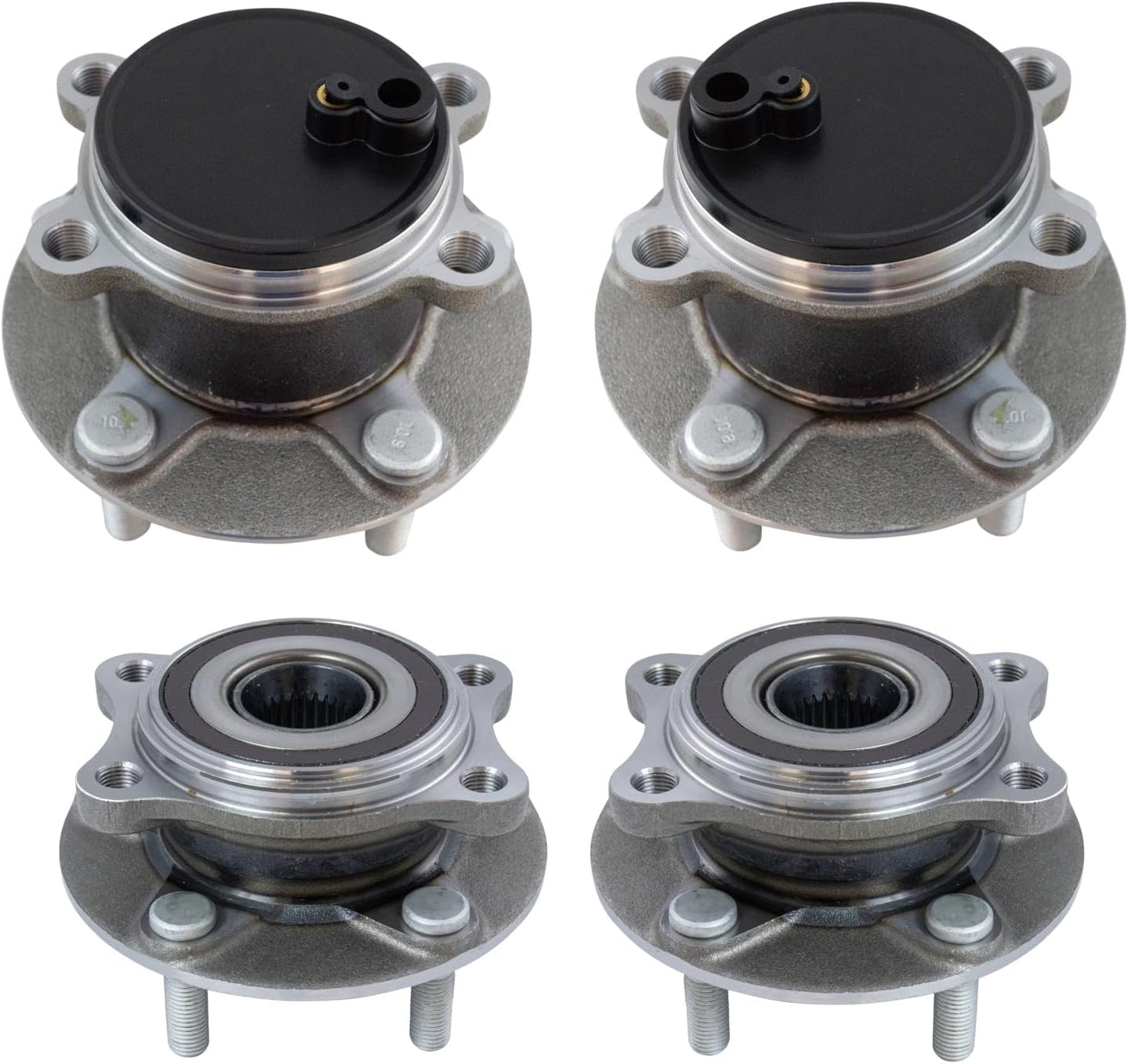 TRQ Front and Rear Wheel Bearing and Hub Assembly Set 4 Piece Compatible with 2014-2018 Mazda 3 Japan Built Models 1st VIN Digit J - Image 3