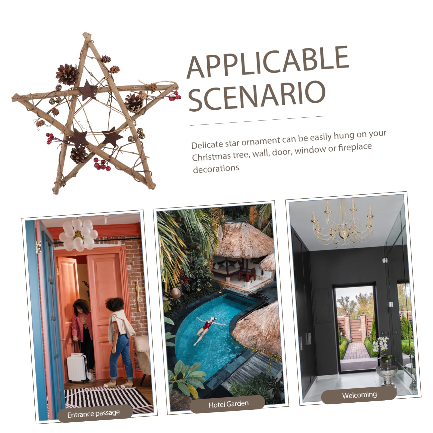 COLLBATH Decorazioni Per Albero Di Natale Forma Di Stella Addobbi Natalizi Da Appendere in Materiale Resistente Per Feste e Decorazioni Natalizie