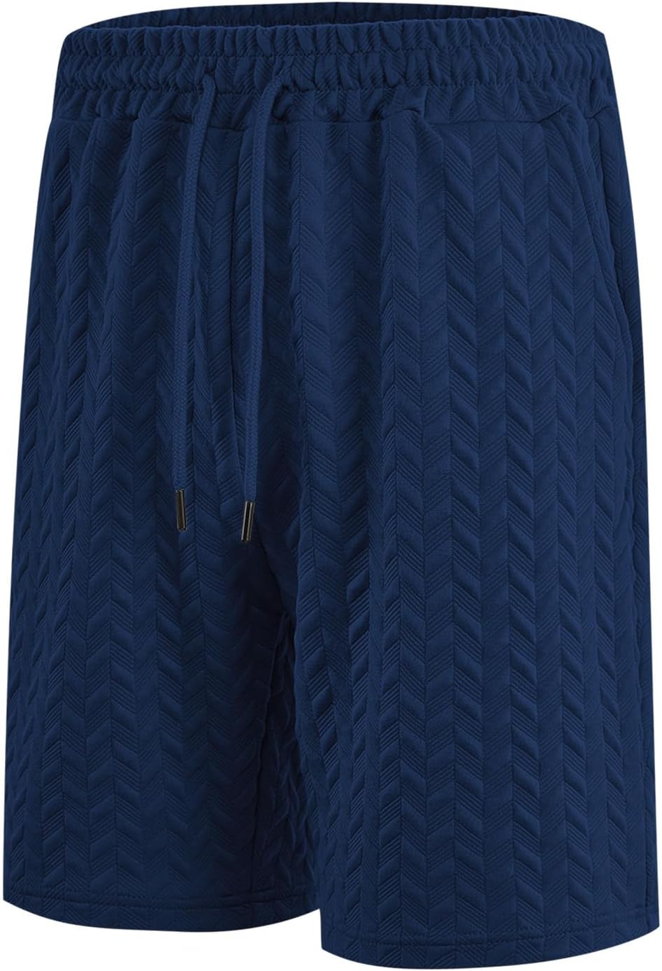 Men's Textured Knit Drawstring Shorts, with Elastic Waist, Lightweight Breathable Casual Athletic Shorts, for Summer