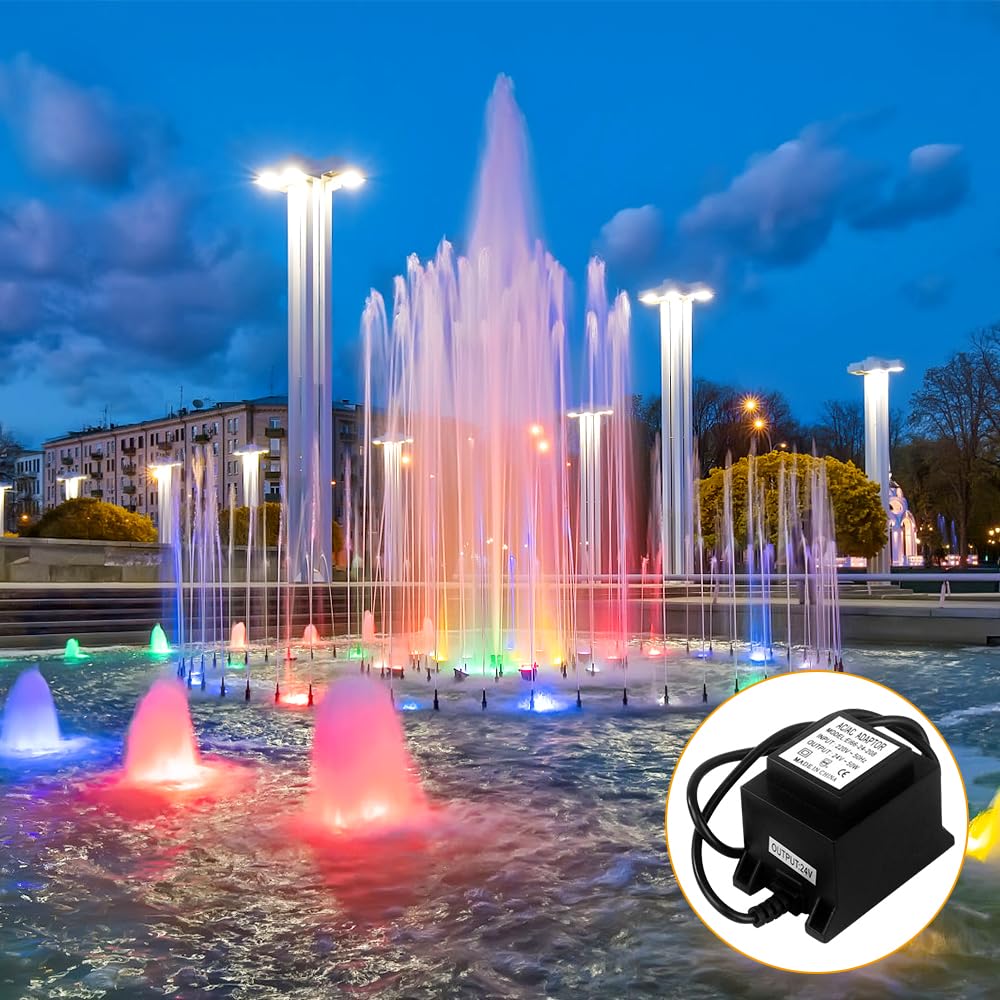 Trasformatore LED 24 V AC/AC,IP68 Impermeabile Trasformatore per Illuminazione LED e Pompe per Laghetto