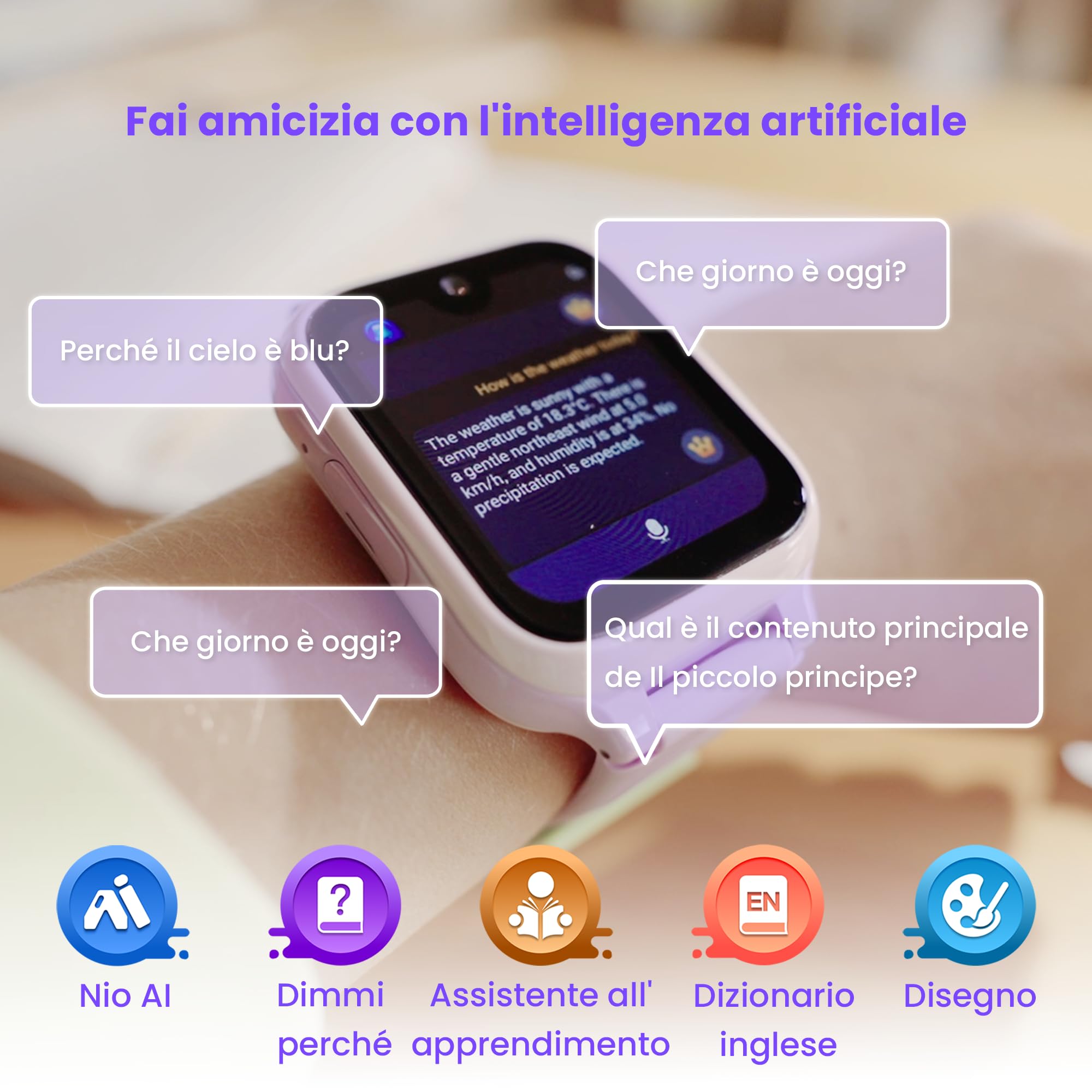 K9 Smartwatch Bambini AI, Orologio Smartwatch Bambini con GPS e Telefono,AMOLED da 1,78'' per bambini con 4G videochiamata, Sveglia, Modalità scuola, Impermeabile IP68,Adolescenti dai 6