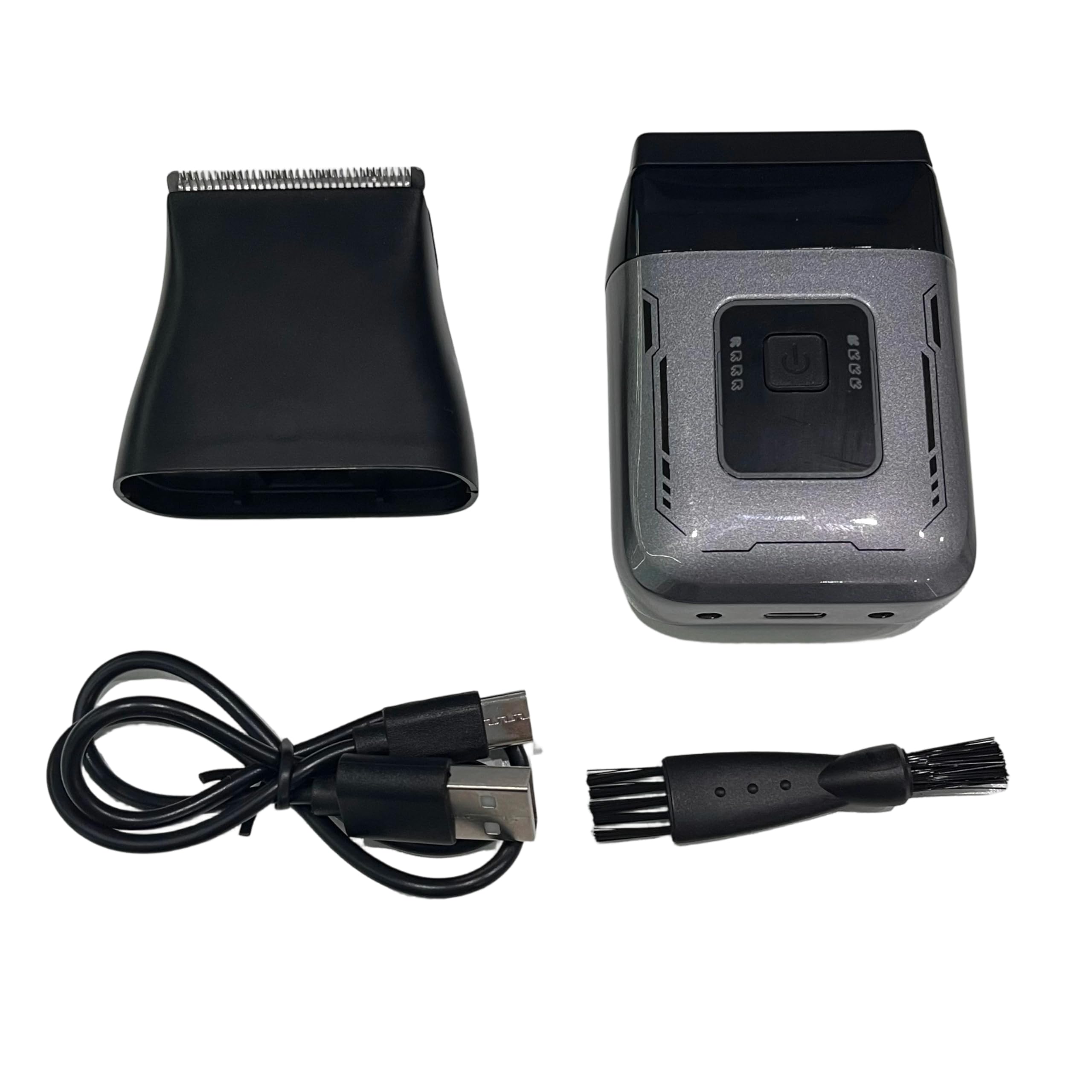 Rasoi elettrici a lamina per uomo: mini rasoio elettrico per il viso, rasoio senza fili impermeabile IPX7 con display LED, grigio chiaro