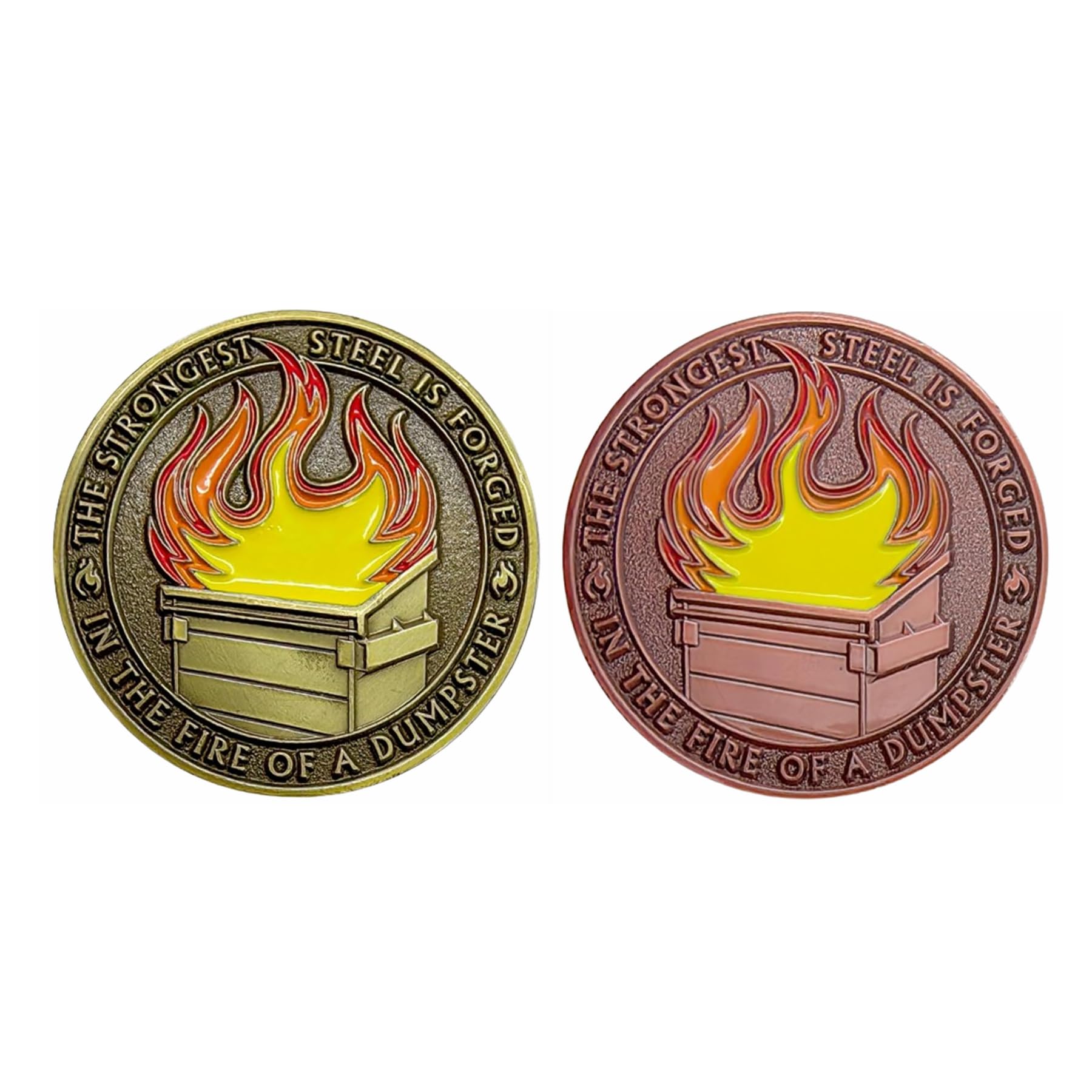 LREQASOR Prime Dumpster Fire Coins 2 Pcs Dumpster Fire Desk Accessories Funny Office Supplies
