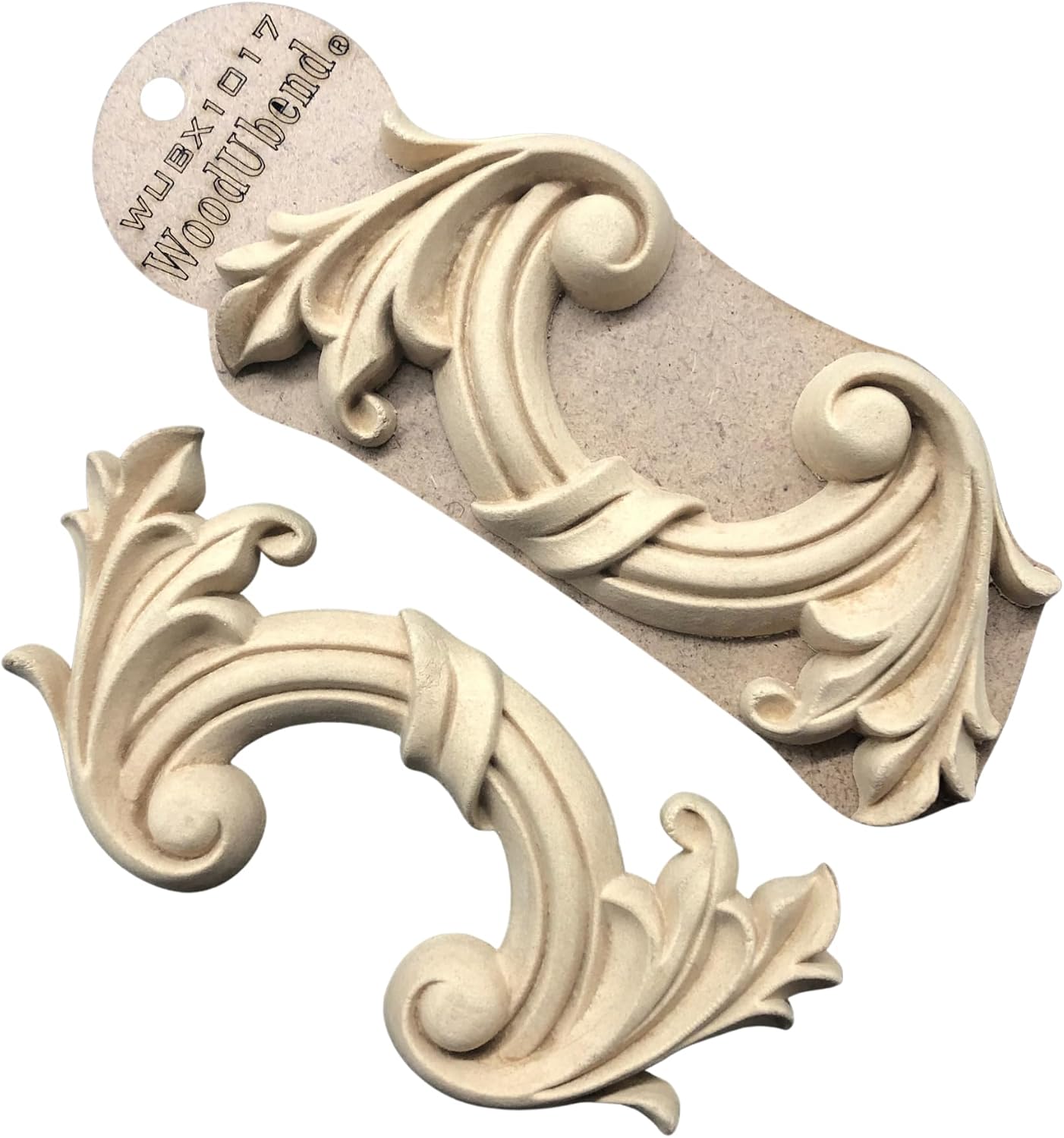 WoodUbend WUBX1017 Set of Crescents - Wood Appliques - Heat Bendable & Flexible Wood Onlays 8x17cm - DIY Craft, Furniture & Home Decor - Easy to Apply & Paint - Reusable & Durable Decorative Decals