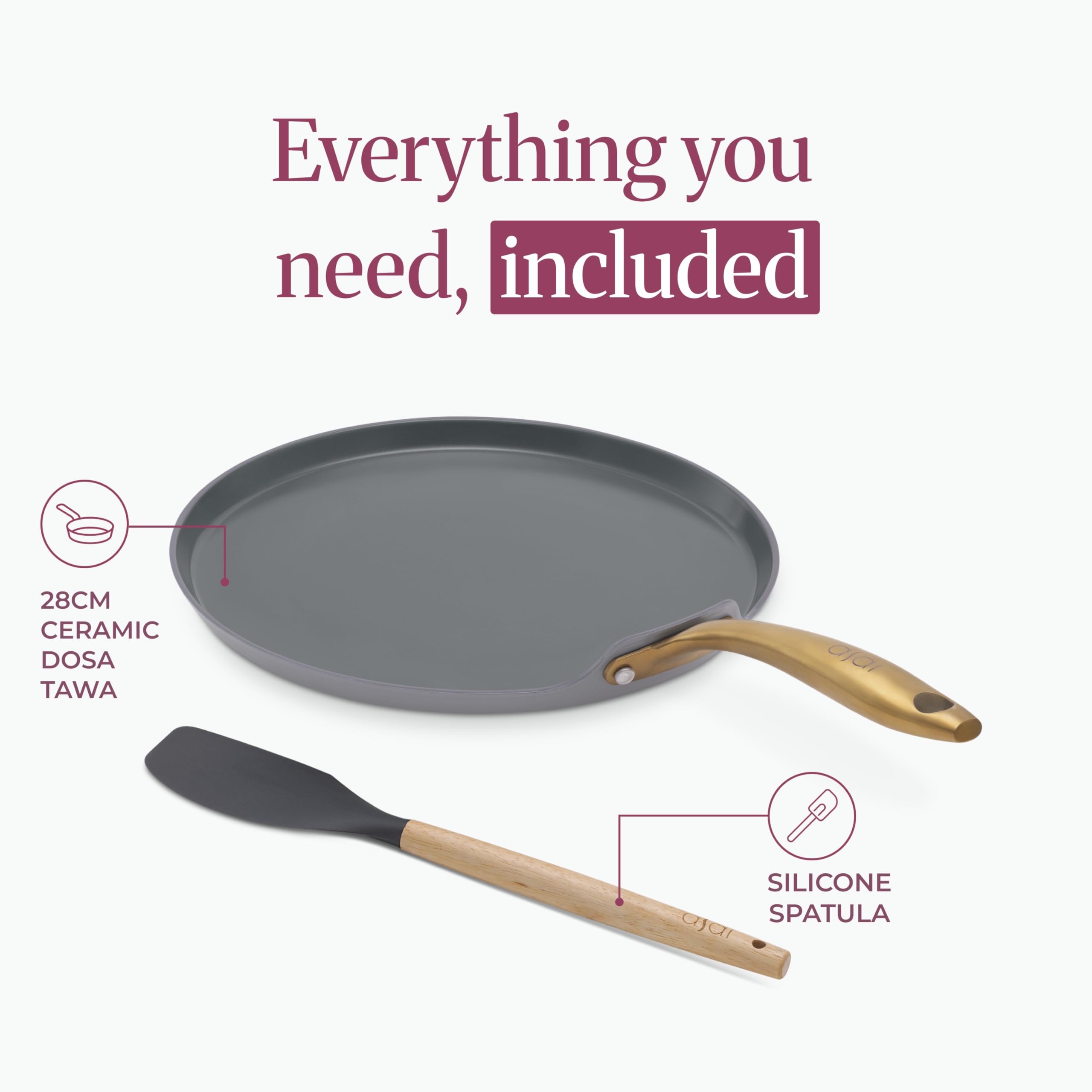 Asai Ceramic Dosa Tawa - Non Stick & Lightweight -2