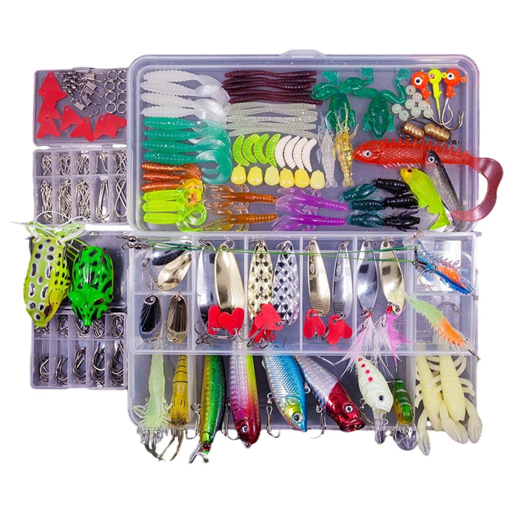 Señuelo de Pesca Set de Señuelos Accesorios de Pesca Cebos Artificiales Caja Portátil Material Adecuado para Pesca en Río Regalo