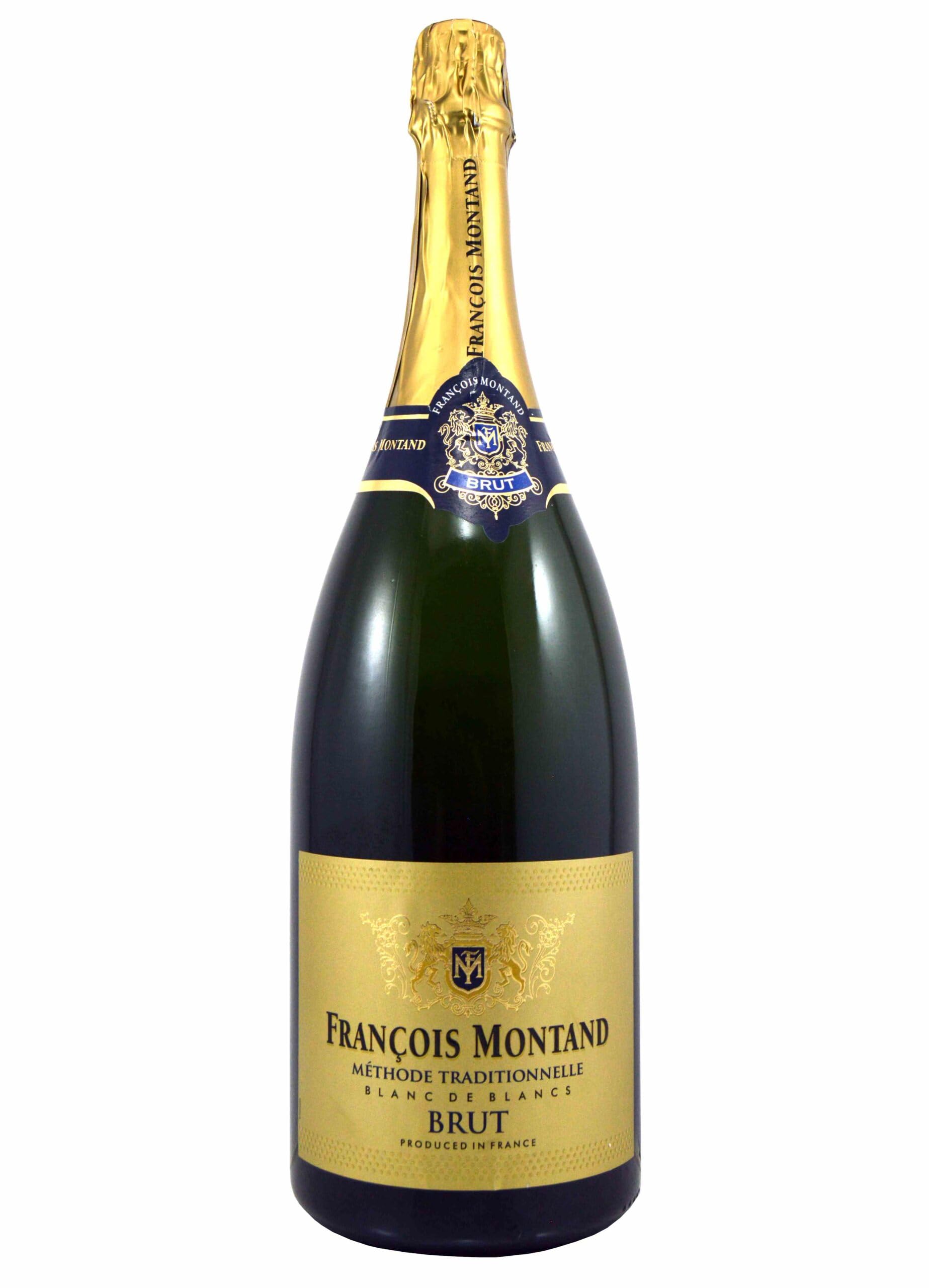 Francois Montand Sparkling Wine - Traditional Method - Blanc de Blancs Brut Magnum - France (1 x 1.5 L)