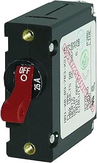 Blue Sea 7217 AC/DC Single Pole Toggle Magnetic World Circuit Breaker - 25 Amp Red