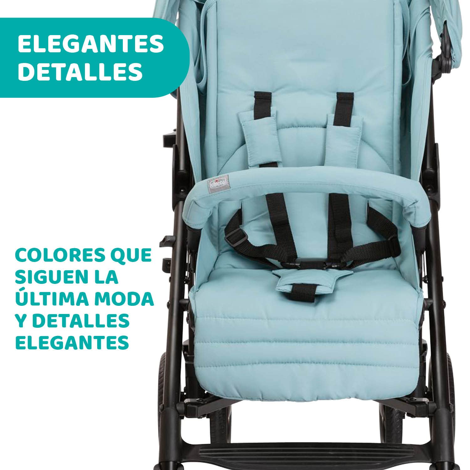 Chicco Silla de Paseo Liteway 4, Chasis de Aluminio Ligero, De 0 a 22Kg, Límite de Peso 25Kg, Manillas Acolchadas, Respaldo en 4 Posiciones, Reposapiernas, Capota XL Ajustable, Azul (Hydra)