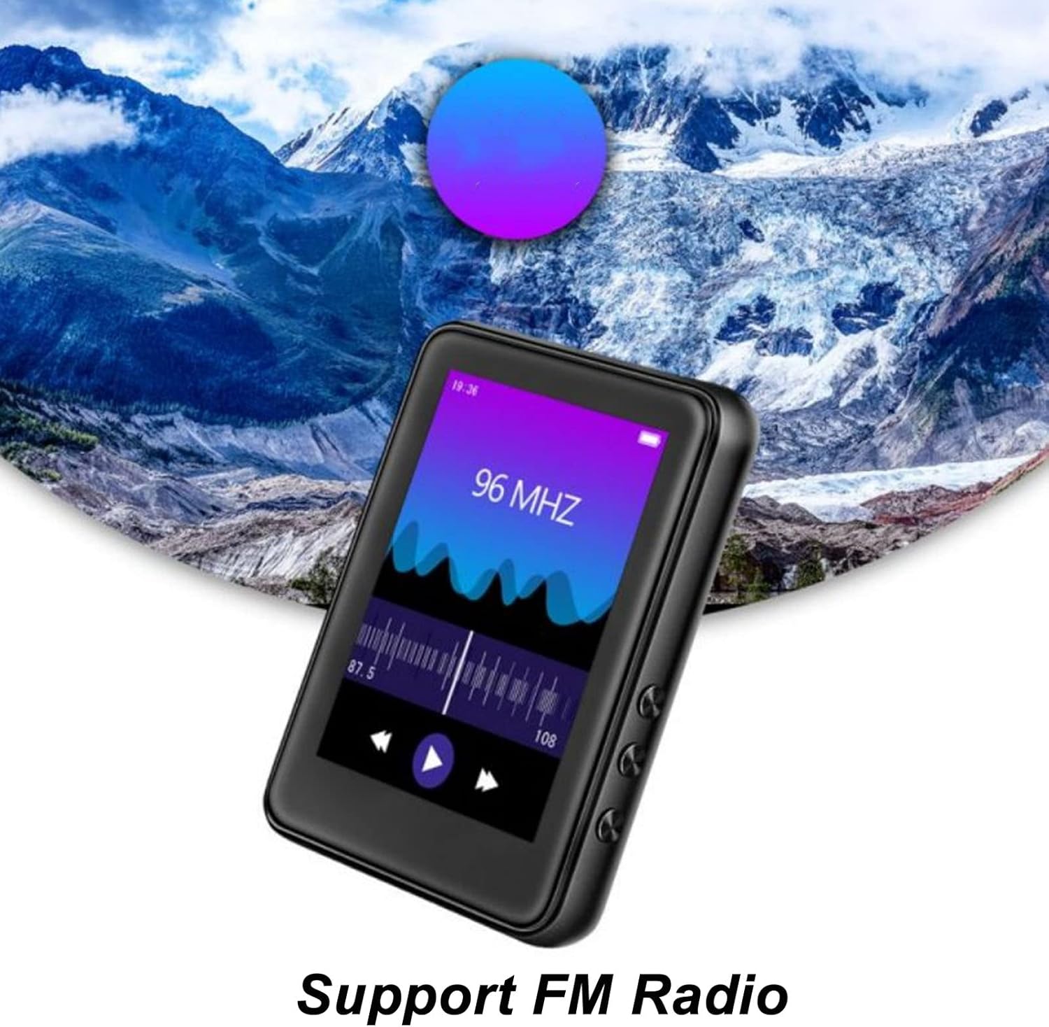 Jectse MP3 Player displaying FM Radio interface