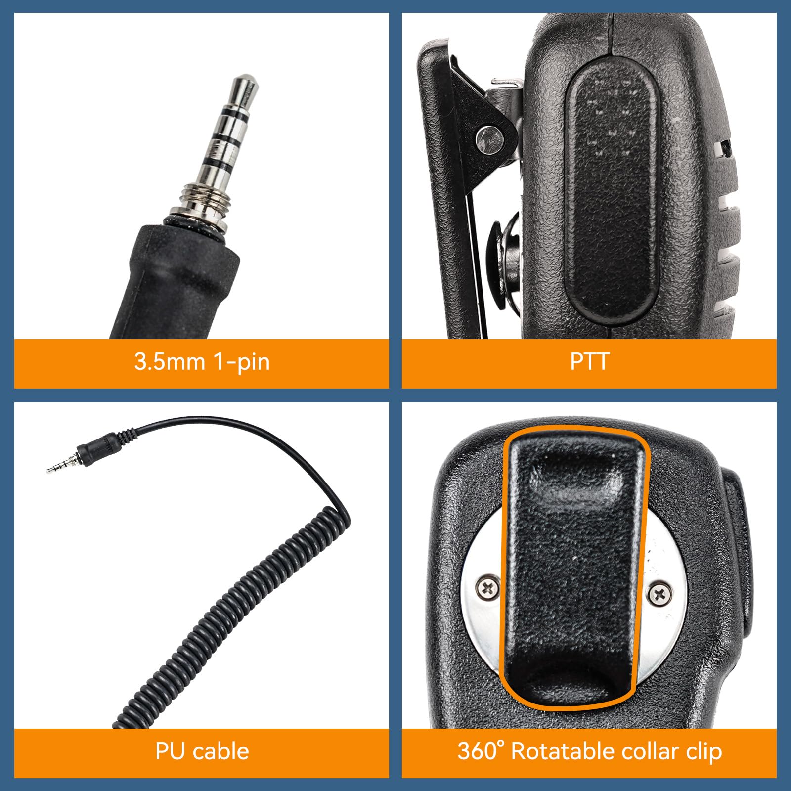 Retevis Altoparlante 1 Polo 3,5 mm Compatibile RM01 RT55 RA26 Marine Walkie Talkie