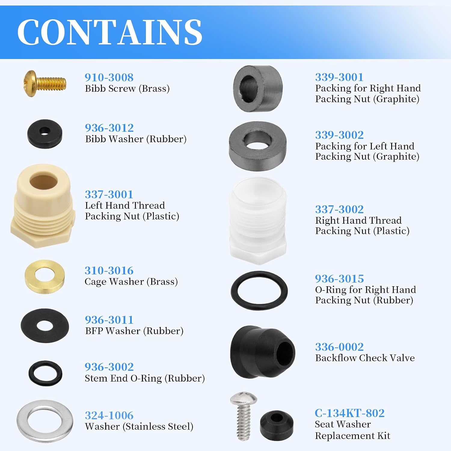630-7755 Wall Hydrant Repair Kit Compatible with Prier 300 400 500 Series Wall Outdoor Hydrant Faucet image 5