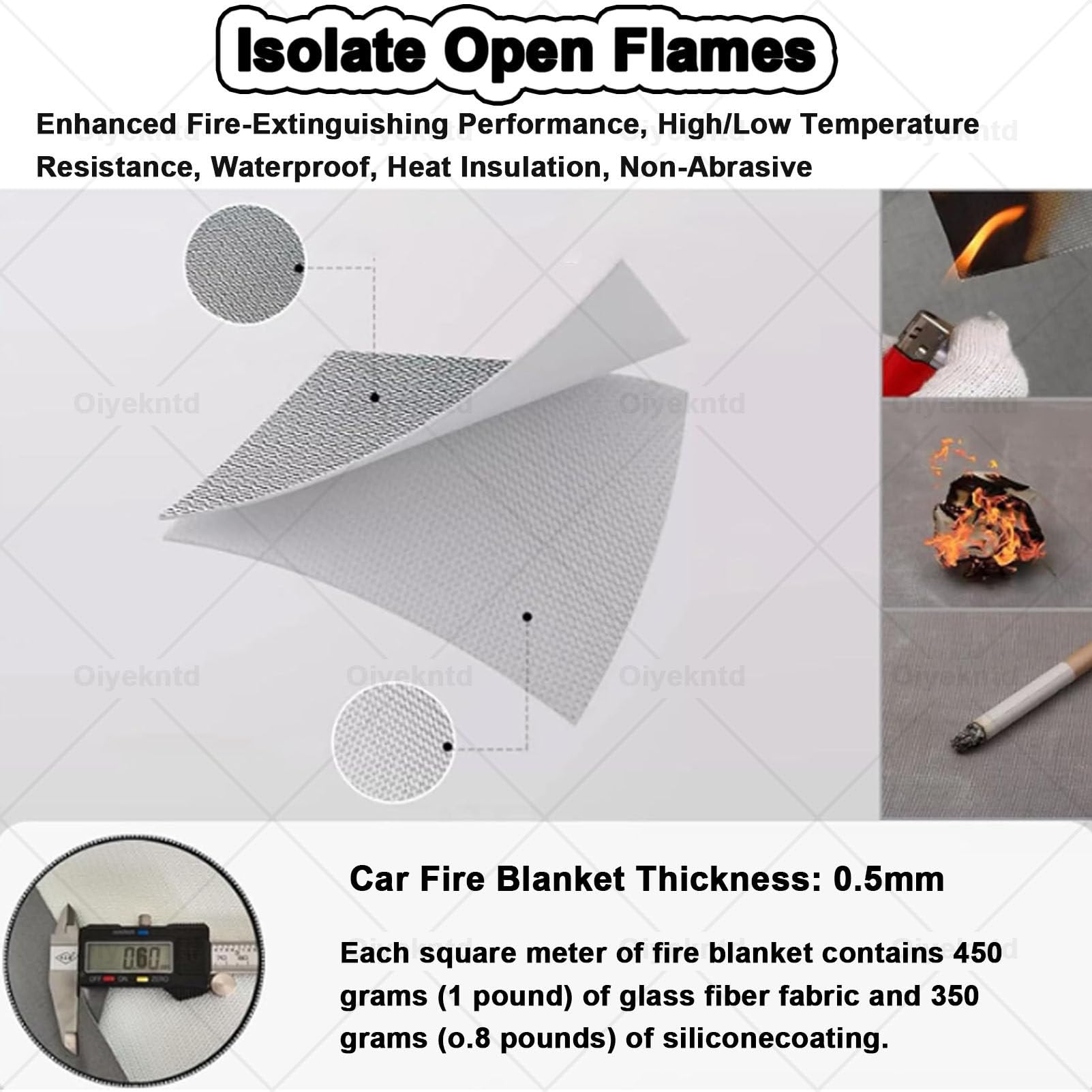 Manta ignífuga para vehículos eléctricos, de silicona ignífuga de despliegue rápido, manta ignífuga de emergencia, mantas de extinción de incendios para aparcamientos/estaciones 6*6m/19.7*19.7ft