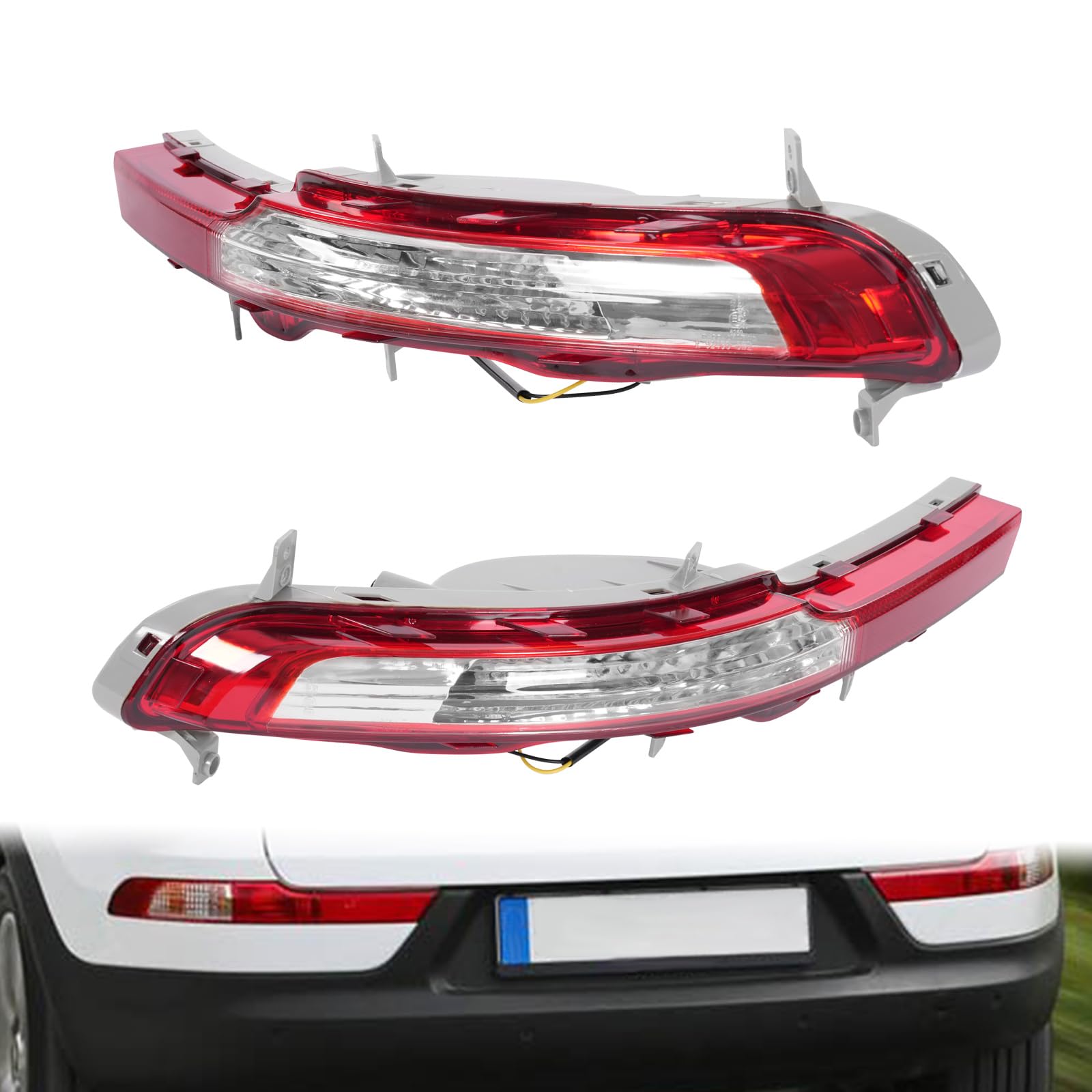 YINZINR Halogen Bumper Lights Rear Fog Lamps Fits for 2011-2016 Kia Sportage, OEM # 92406-3W2, 92405-3W2, Direct Replacement, US Stock (Driver & Passenger Side)