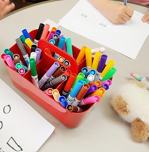 Miniatura 5 de Pequeño organizador apilable y portátil de 6 compartimentos - Fabricado en Estados Unidos (rojo)