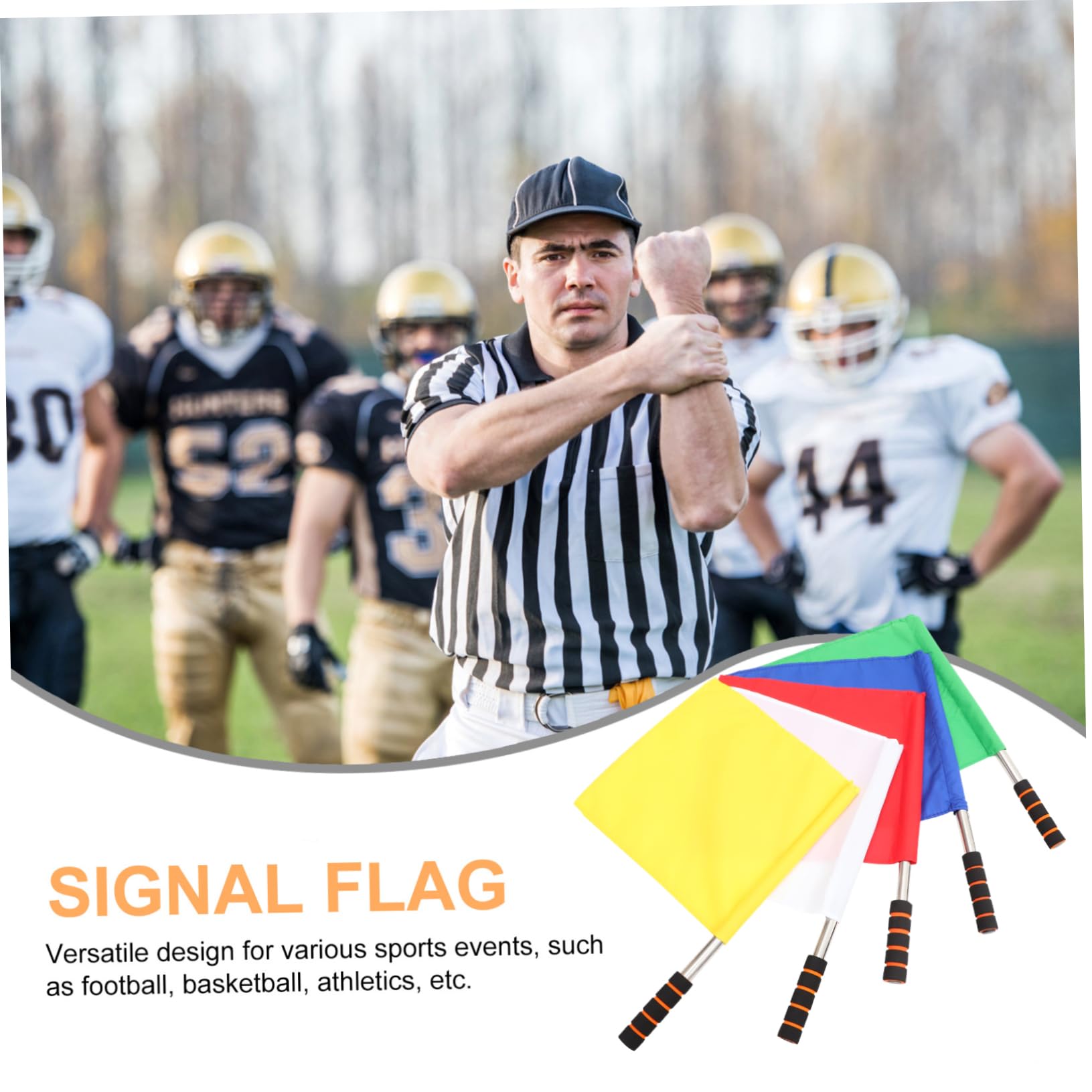 IWOWHERO Referee Hand Flags 10 Pack Signal Flags Sports Match Conducting Comfortable Grip