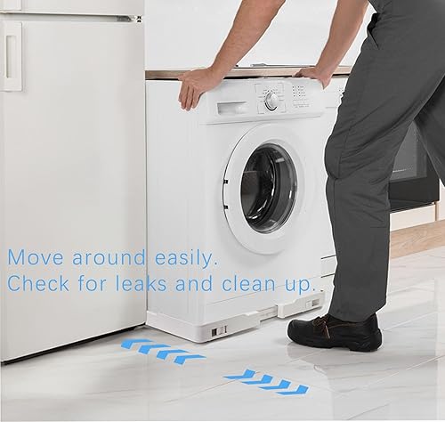 Miniatura 3 de Base de soporte para lavadora, soporte para refrigerador, base de rodillo móvil para lavadora, secadora, refrigerador, pedestal de lavandería (H