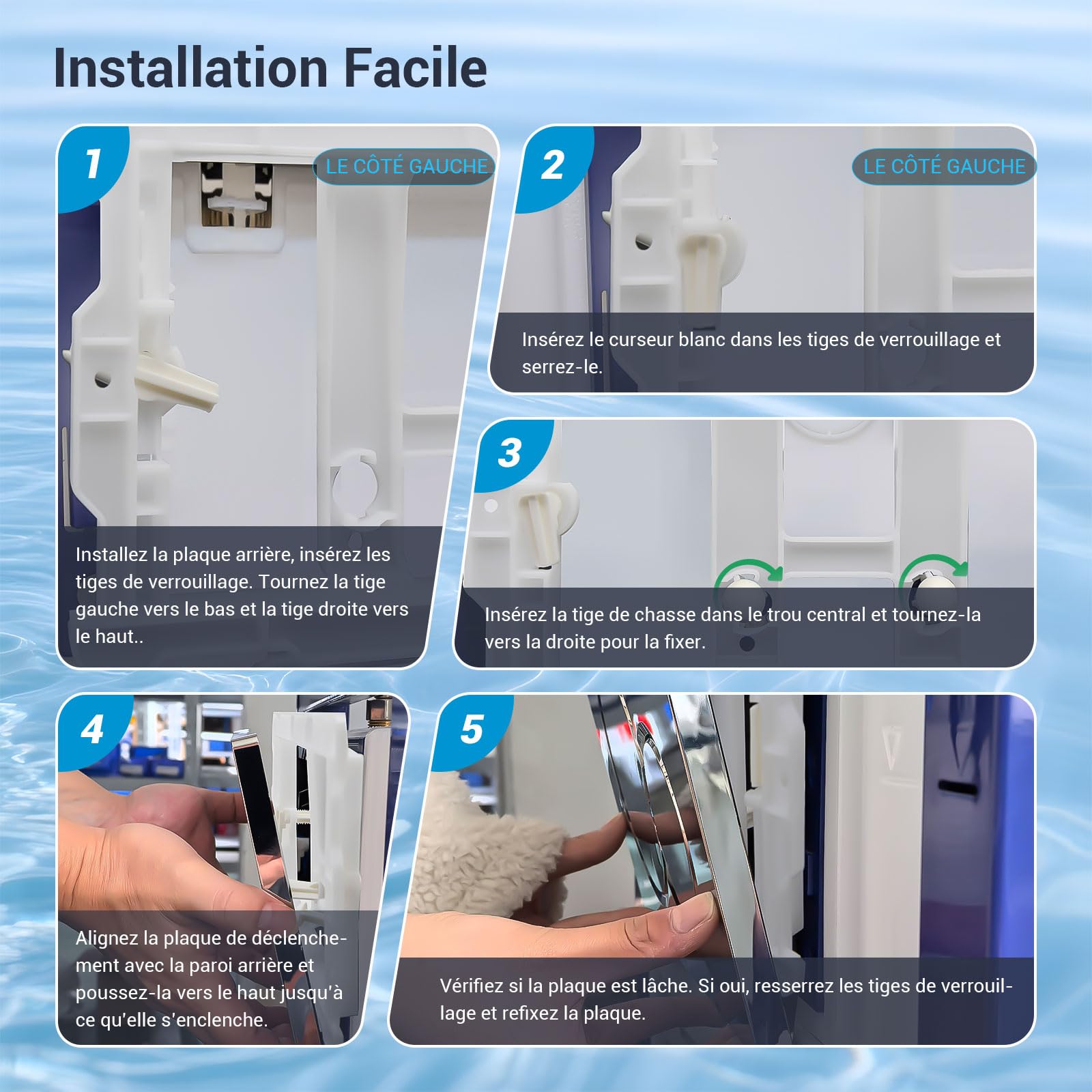 Plaque De Commande WC Suspendu,Chasse D'Eau,Bouton Poussoir,Déclenchement,Compatible Avec Geberit Sigma 01 20, 30,UP300 & UP320,Double Flushing,Modèle 115770115,245 × 164 Mm (Chromé brillant)