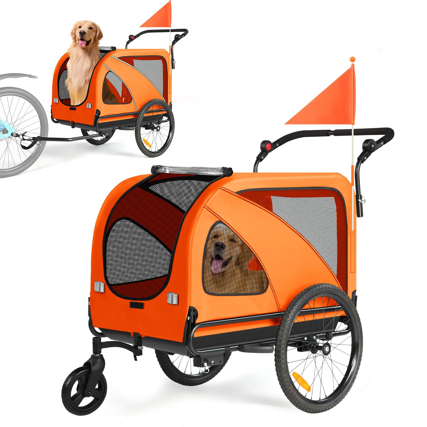 Sepnine Dog Bike Trailer in Orange