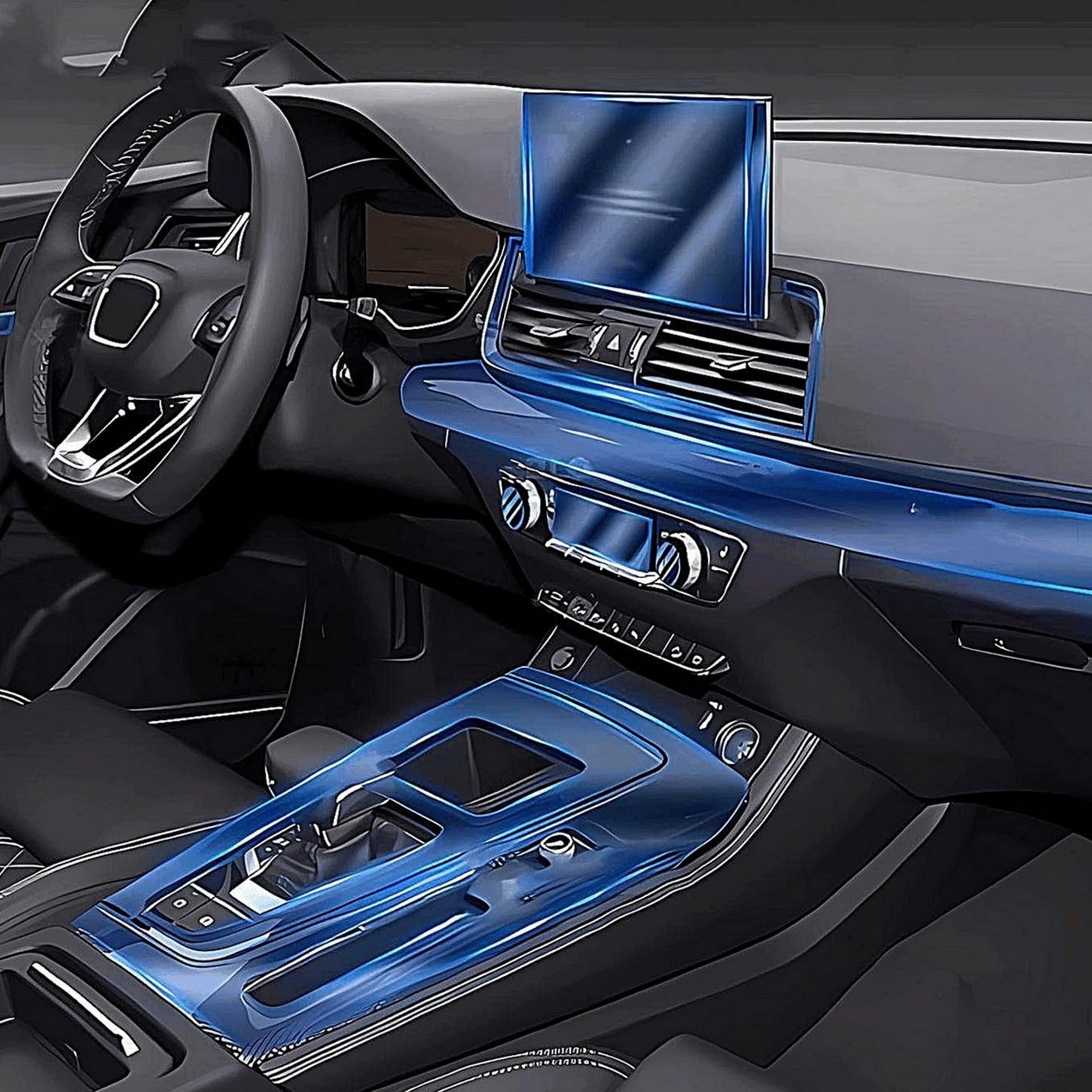 Film console centrale Audi Q5 Sportback protection TPU LHD