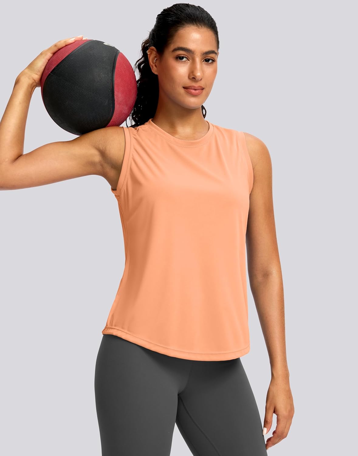SANTINY Sleeveless Workout Tops for Women Breathable Lightweight Athletic Running Tank Tops Active Tennis Yoga Shirts - Image 3