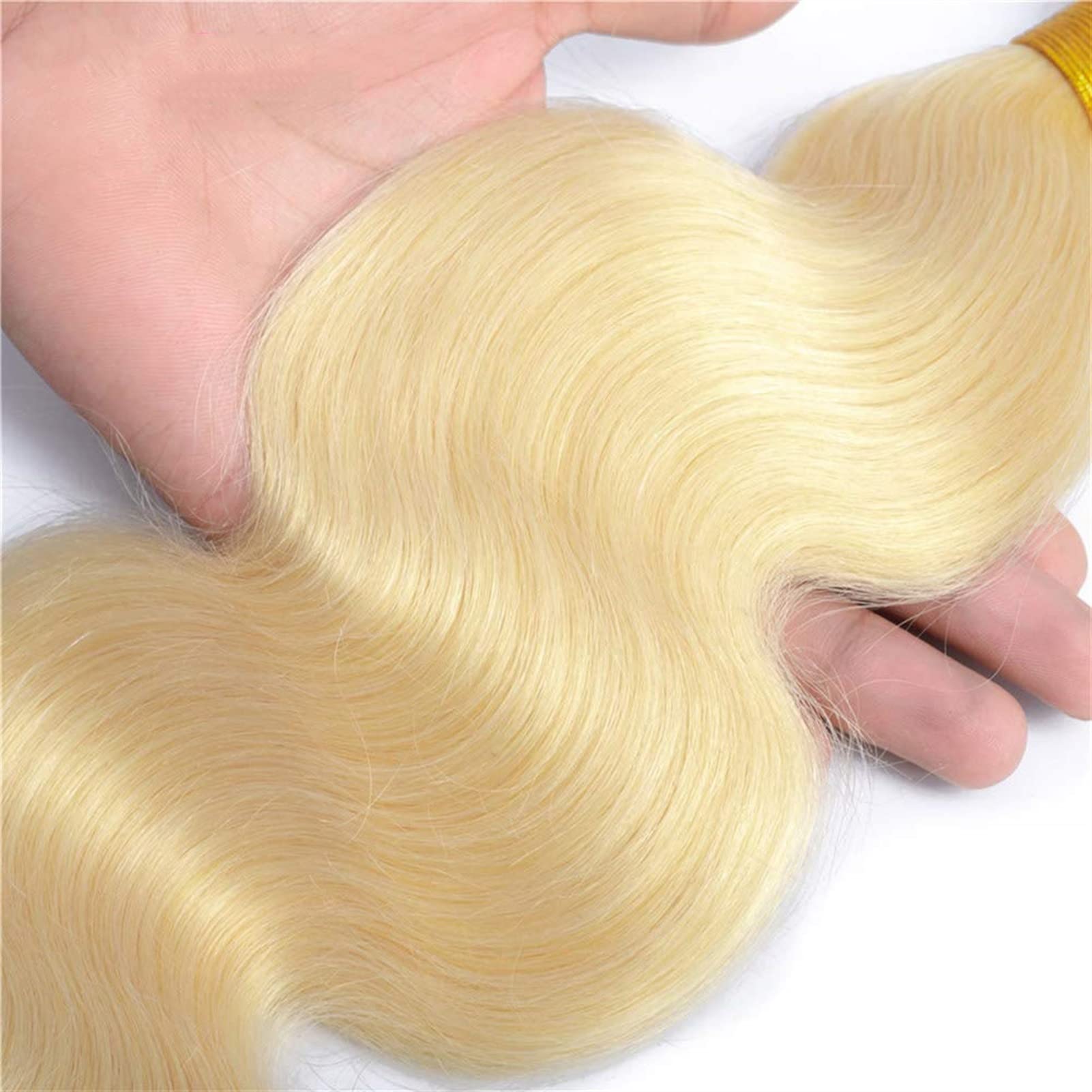 613 Echthaar-Bündel Körperwelle – Brasilianisches Haar, 3 Strähnen à 100 G, Längen 25,4–35,6 Cm, Blond