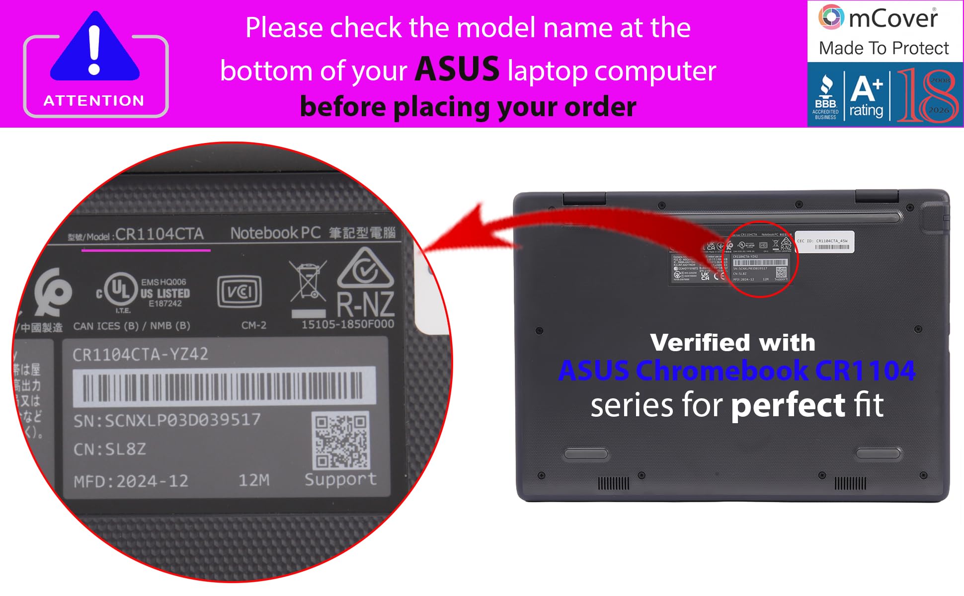 mCover Funda Solo Compatible con computadoras portátiles ASUS Chromebook CR1104CGA / CR1104CTA / CR1104FGA/ CR1104FTA Series de 11.6 Pulgadas (no es Compatible con ningún Otro Modelo ASUS) aquamarina