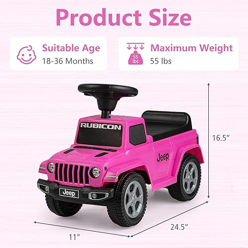 Miniatura 7 de OLAKIDS Auto de empuje para montar en Jeep con licencia de pie a suelo con sonido del motor, bocina, almacenamiento debajo del asiento, juguete de