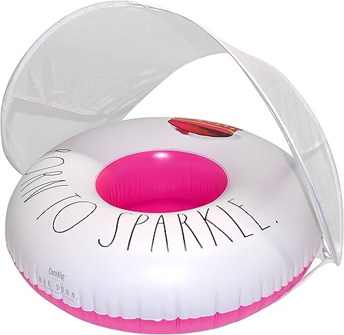 Miniatura 2 de Rae Dunn x CocoNut Float - Flotador para niños pequeños con dosel, nuevos conectores de velcro, balsa inflable de tamaño infantil y juguete acuático