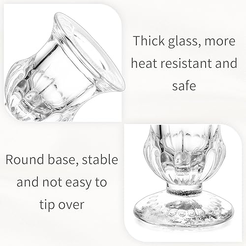 Miniatura 6 de Portavelas cónicos 20 piezas de candelabros de vidrio pequeños portavelas cónicos portavelas de vidrio más grueso transparente para bodas, fiestas