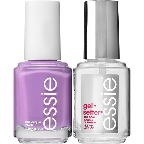 essie Gel Setter Nail Polish Kit, Bright Purple Nail Polish