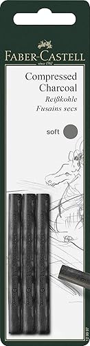 Faber-Castel FC129997 PITT - Barras de carbón comprimido (paquete de 3)