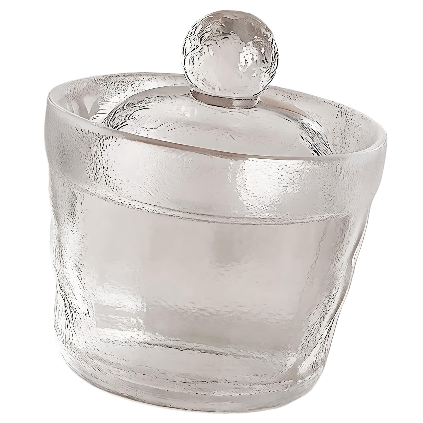 NMFLAB Glass Pickle Fermenter with Artistic Hammered Pattern Pickling Jar Great for Storing Homemades Preserves and Pickle Refrigerator Jar