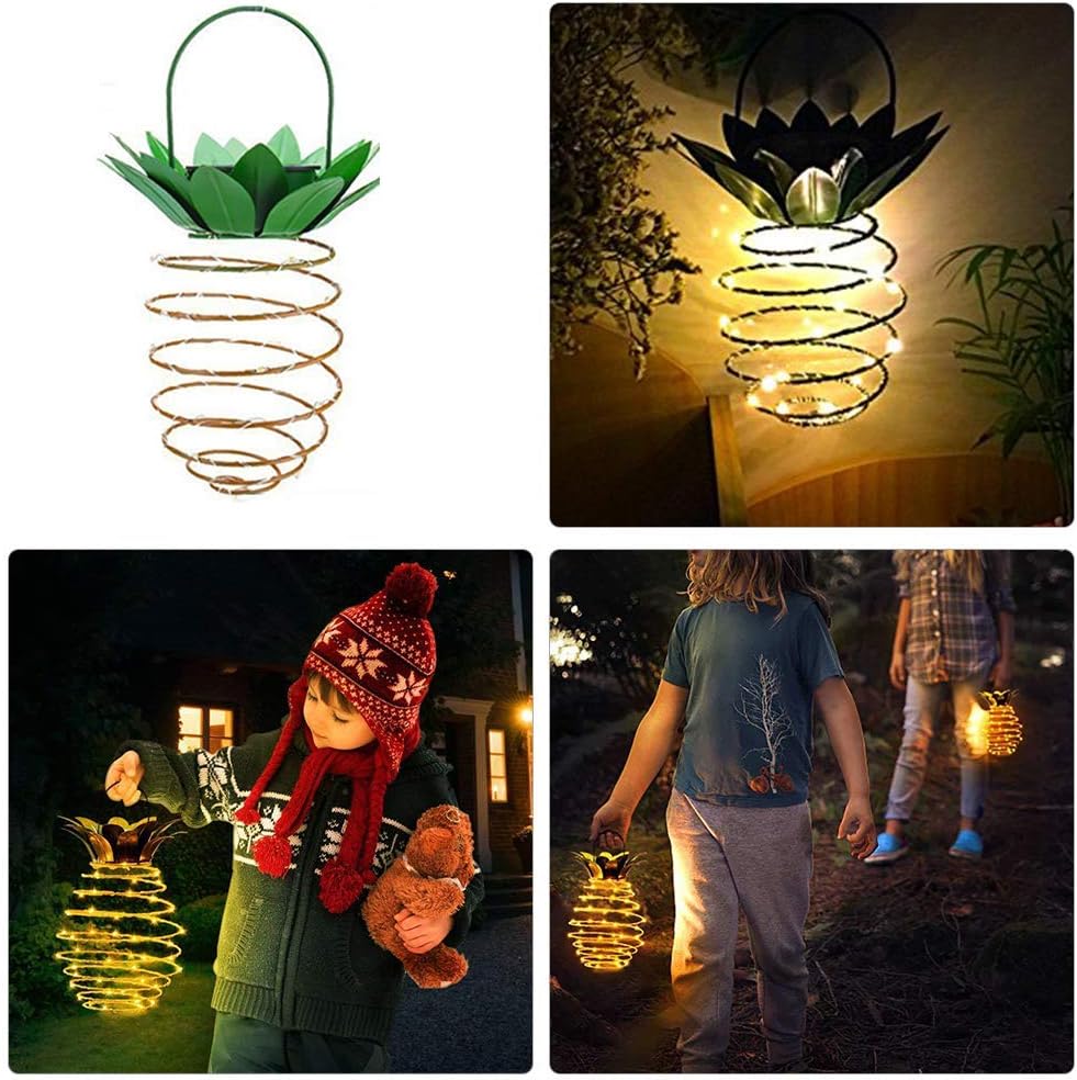 Garden Solar Lights, Sundecor Waterproof 30 Led Outdoor Garden Decor Pineapple Solar Path Hanging Lights Porch Lantern Decor Landscape Lights for Trees Plants Outdoors Home, 2 Packs image 4