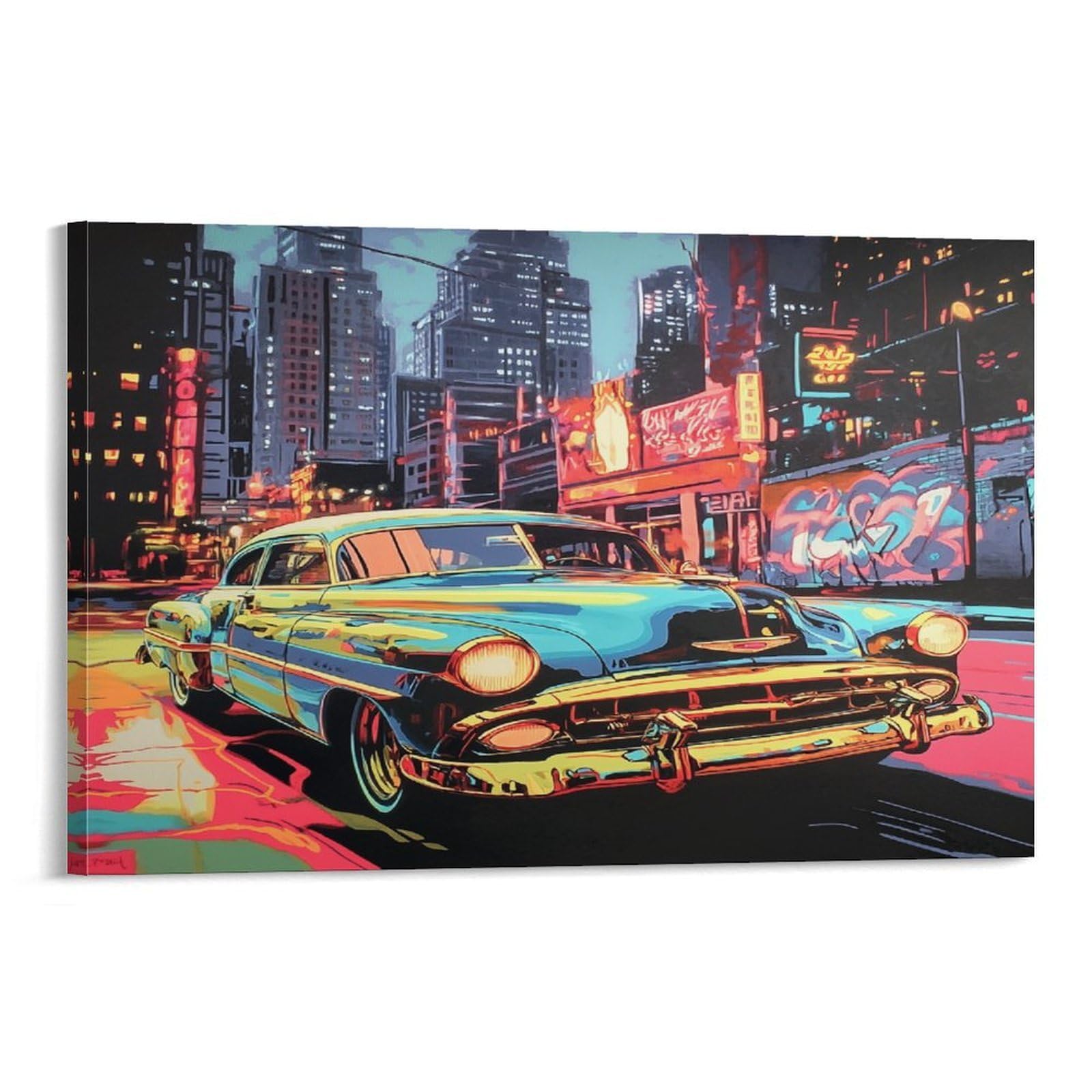 CPLVKWRQJ Vintagecarcity Individual Poparturbanstyle Wall Art Decor - Office Wall Focal Art Multi-Purpose Fade Resistant Decor 16x24inch(40x60cm)
