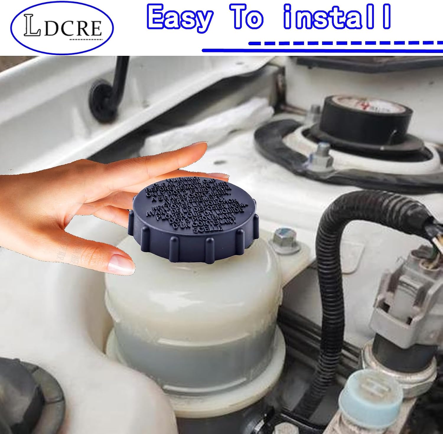 BRFC19 Brake Fluid Reservoir Cap Replacement for Ford for F-150 （1997-1999、2009-2013）,Expedition（1997-2002、2007-2017）,Lincoln,Navigator（1998-2002 2007-2017）, Master Cylinder Filler Cap