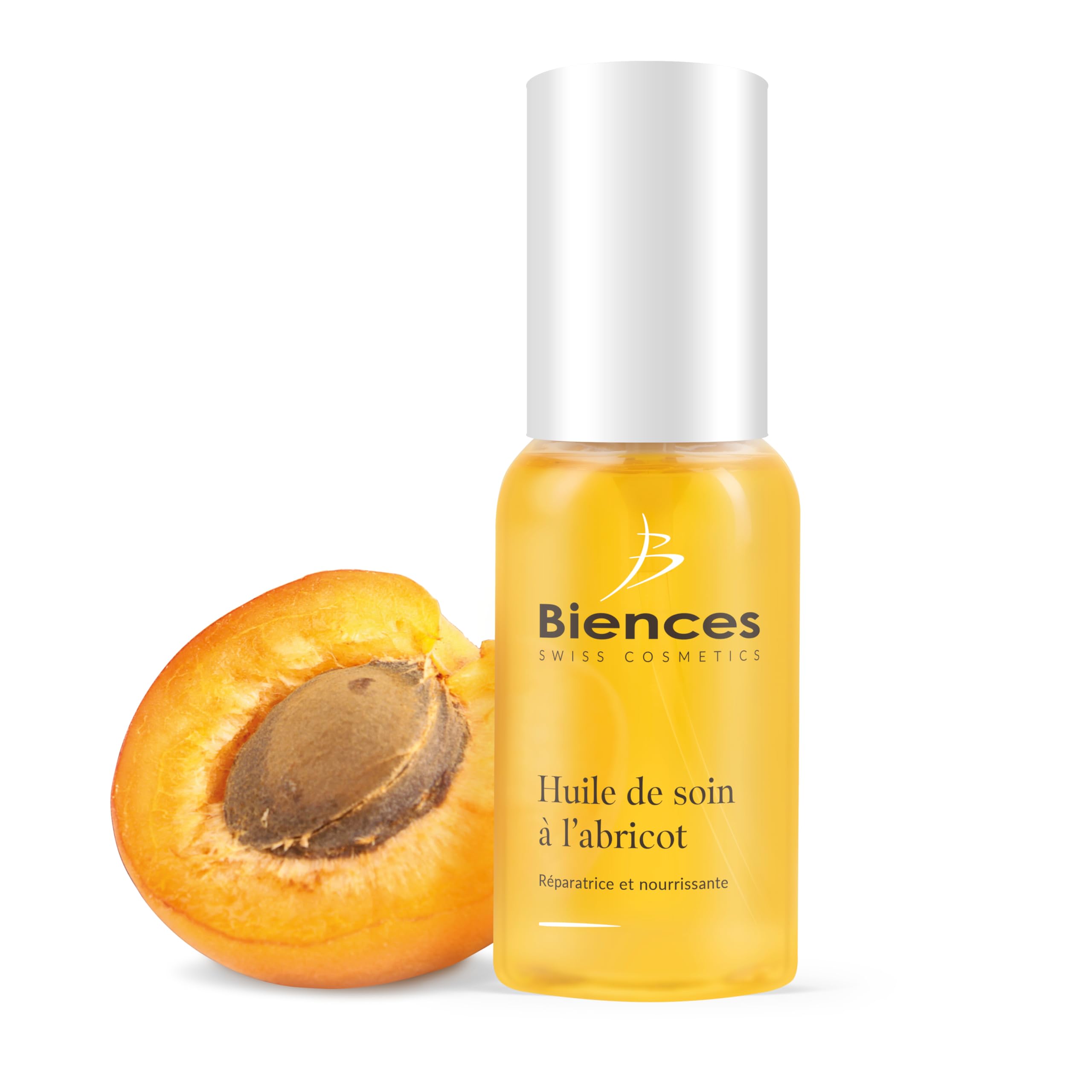 Swiss Cosmetics - Huile d'Abricot Visage et Corps en Spray Enrichie à la Vitamine E - 100/100 Yuka & Naturelle à 99,60% - Adaptée Pour Toute la Famille - Vegan et 100% Suisse - 50ml