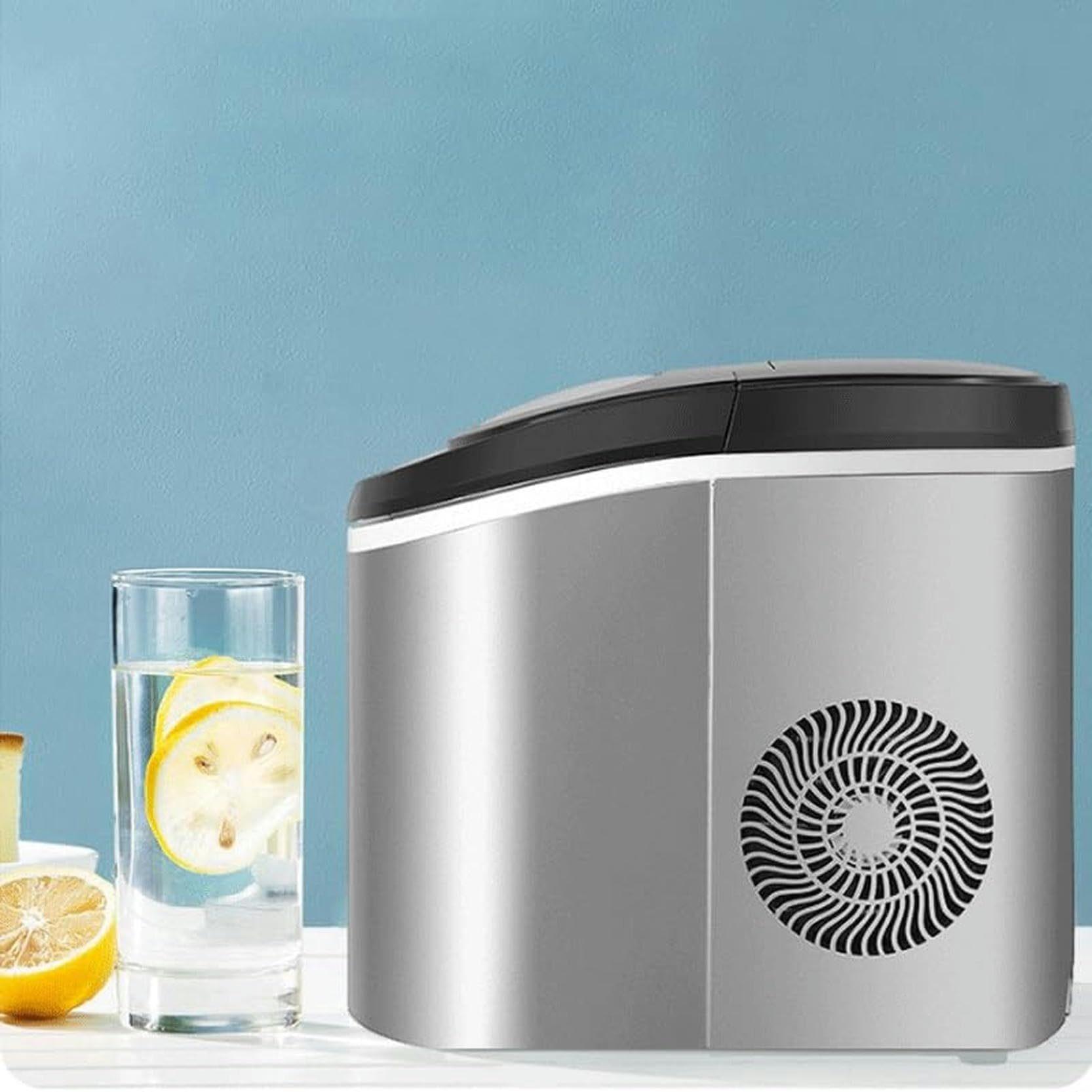 Piccola Macchina per Il Ghiaccio Domestica, Mini Attrezzatura per Negozio di tè al Latte, Macchina per Il Ghiaccio Rotonda per Bar Commerciali