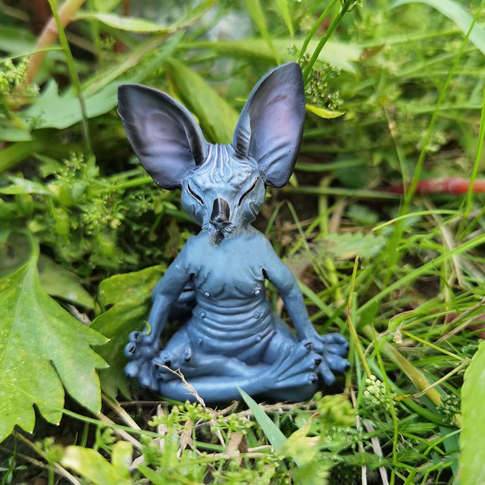 VALINK Gatto Sphynx In Meditazione - Statuetta Yo-Ga Seduta, Collezionismo E Decorazione Per Scrivania, Casa, Ufficio - Colore Bianco - 3